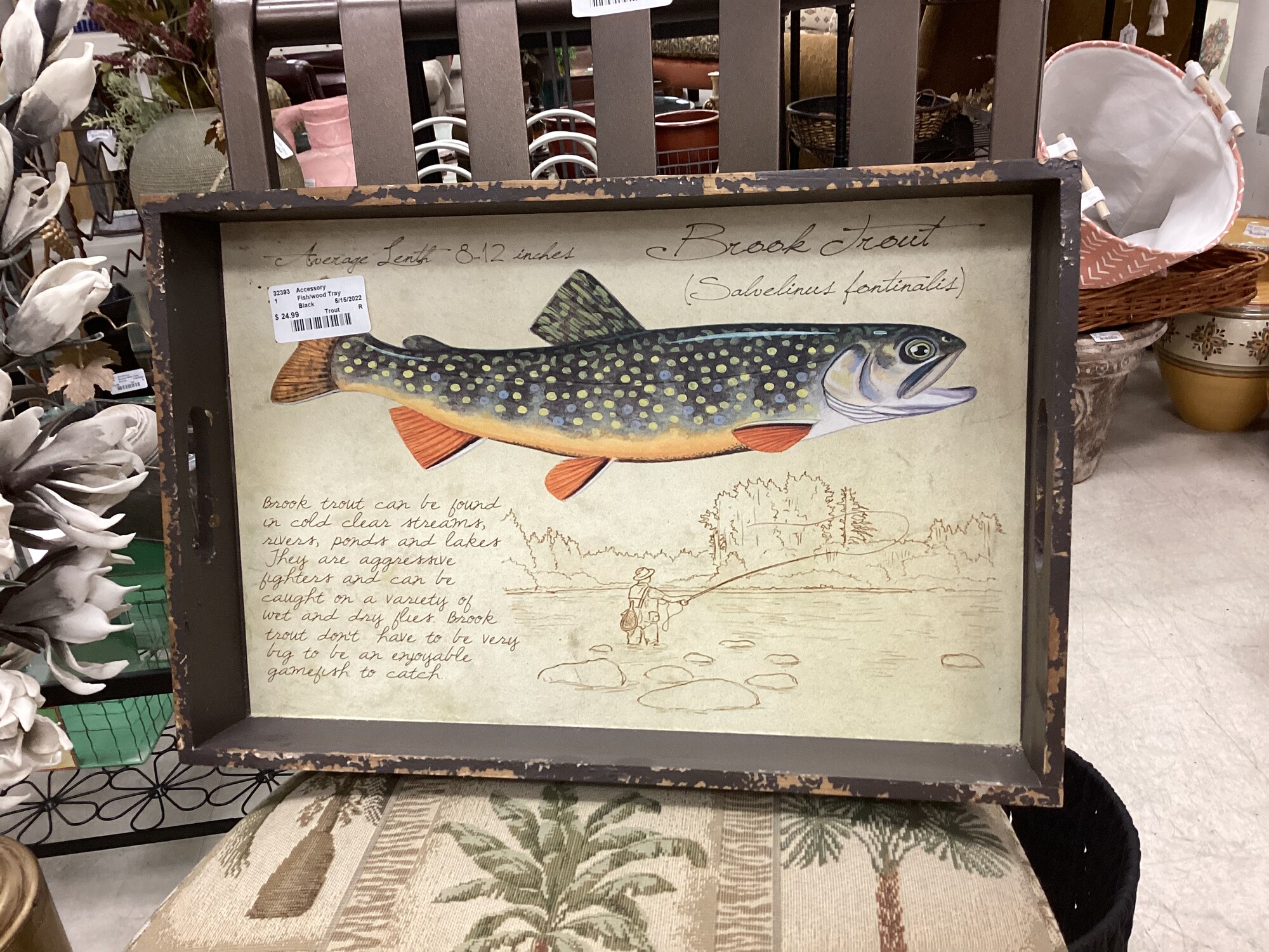 Fish/wood Tray, Black, Trout
18in x 12in