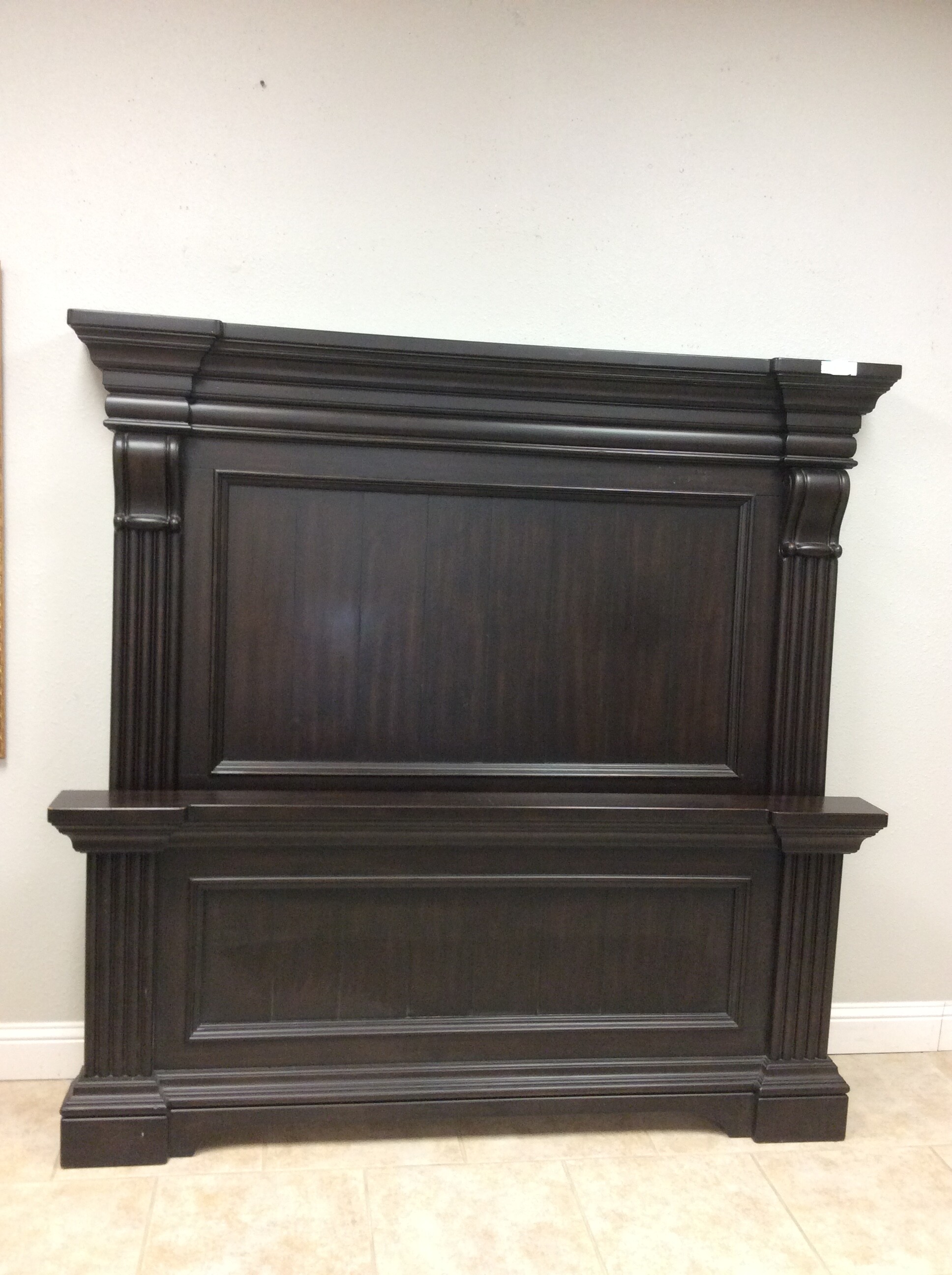 This is a Home Meridian Queen Head/Foot Borad. The Dark wood finish and beautiful detailed trim work makes this bed a wonderful piece for your bedroom.