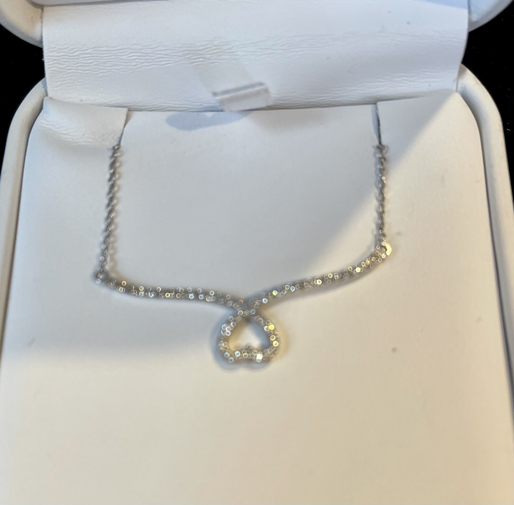 Sterling Diamond Necklace, None, Size: None