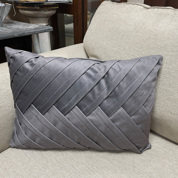Gray Folds Pillow, Size: 19x13