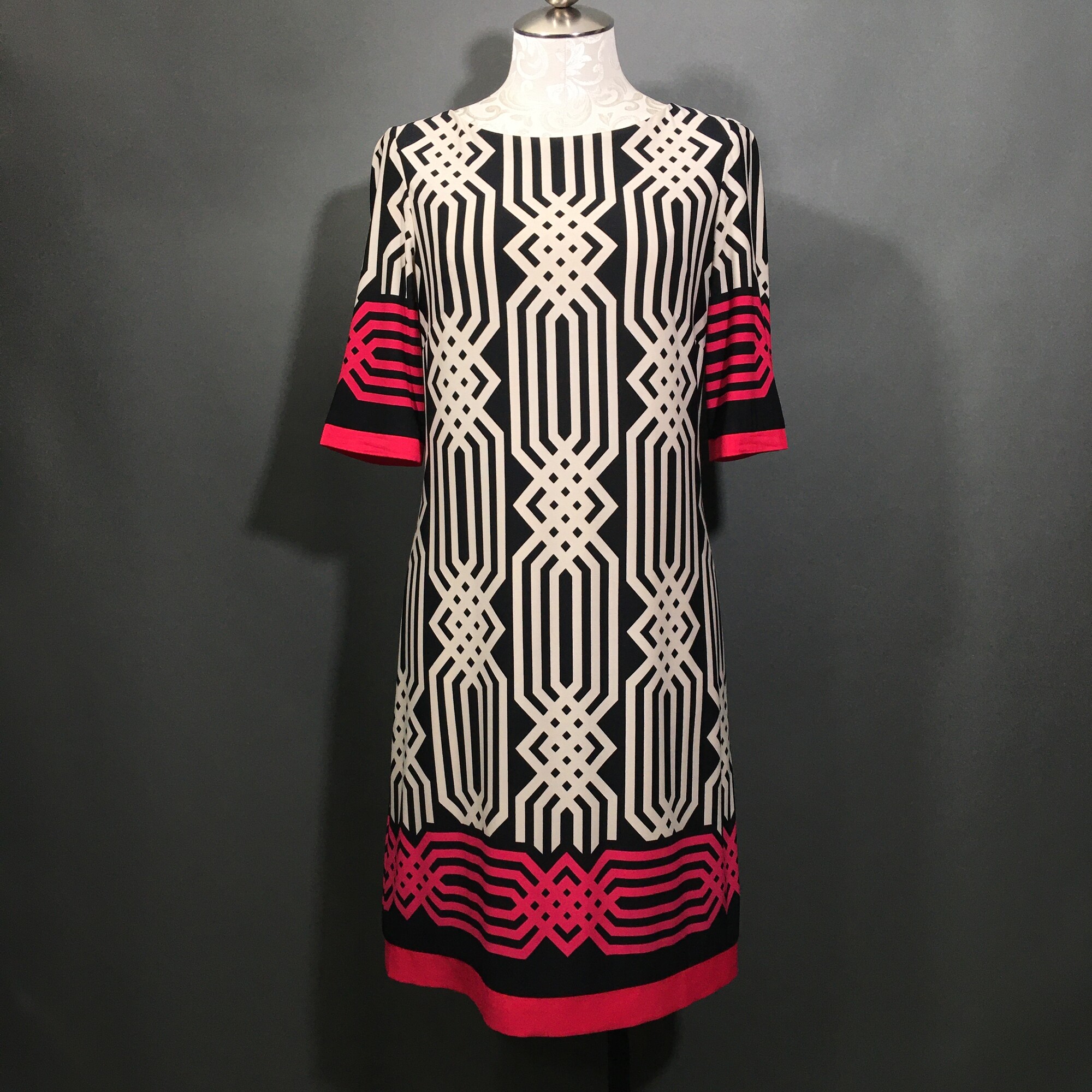 Eliza j black and white dress best sale