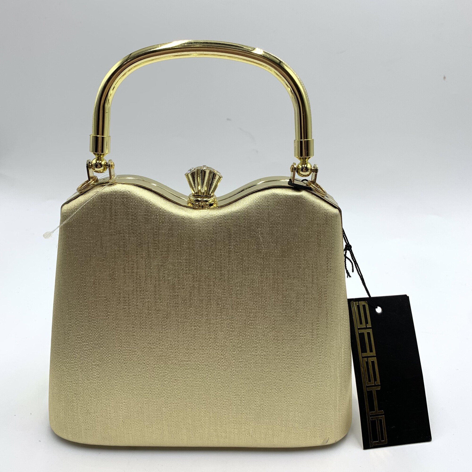 Sasha Evening Bag, Gold, Size: None