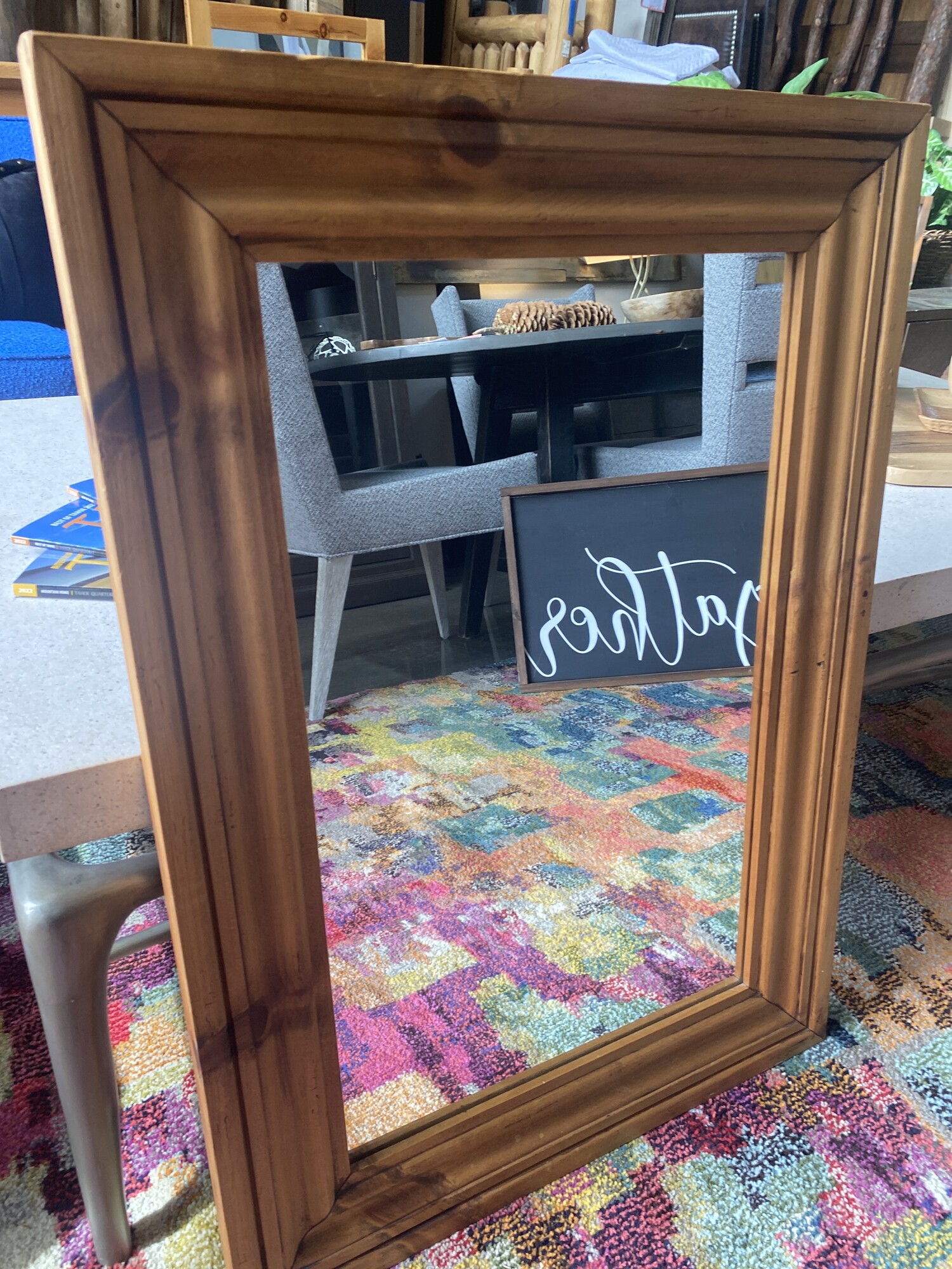Pine Framed Mirror, Size: 21Wx31H