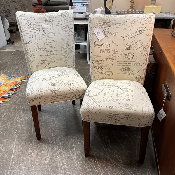 Script Dining Chairs, Pair, Size: 18 Wide