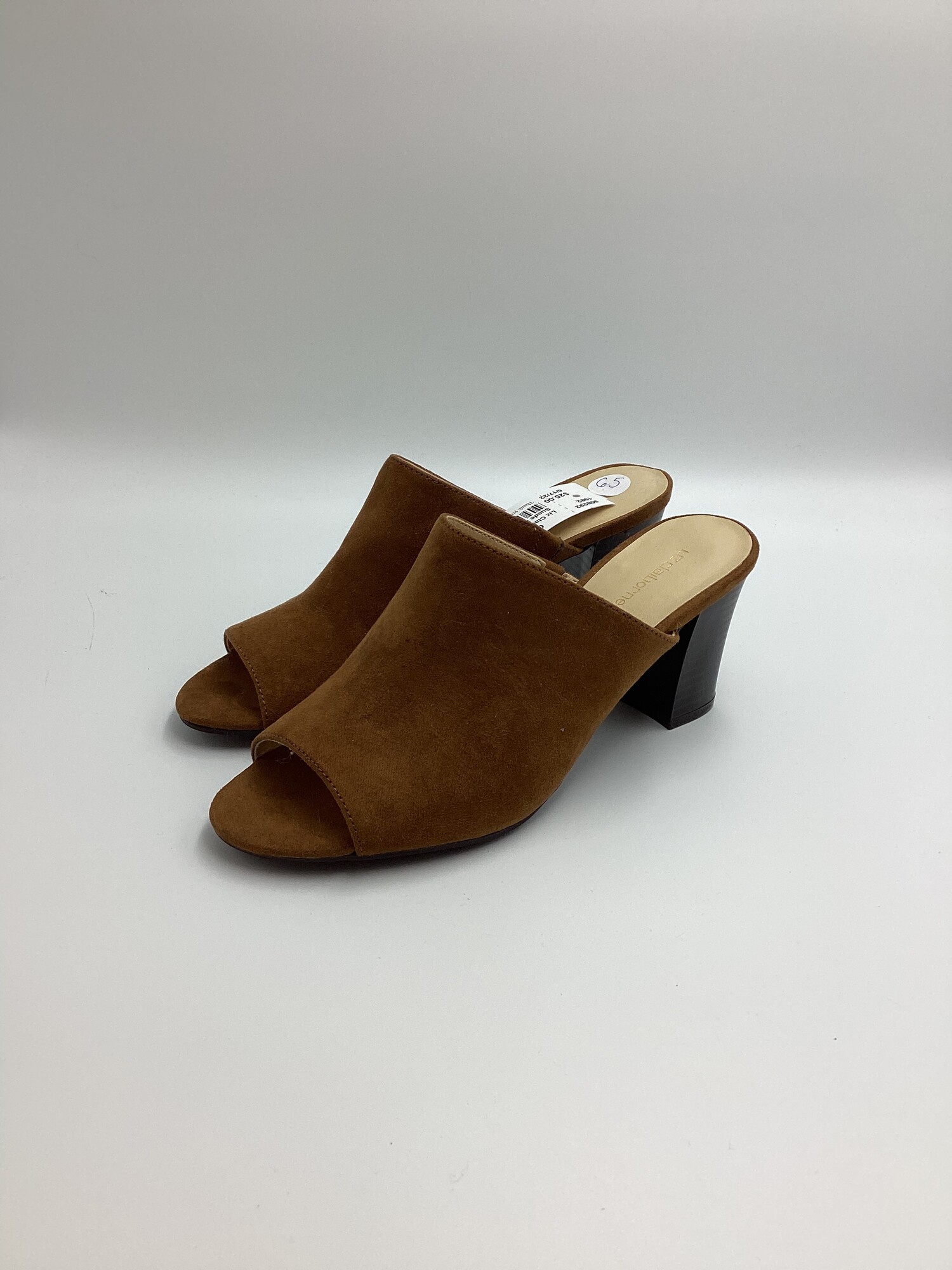 Suede Peep Toe Sandals, Brown, Size: 6.5