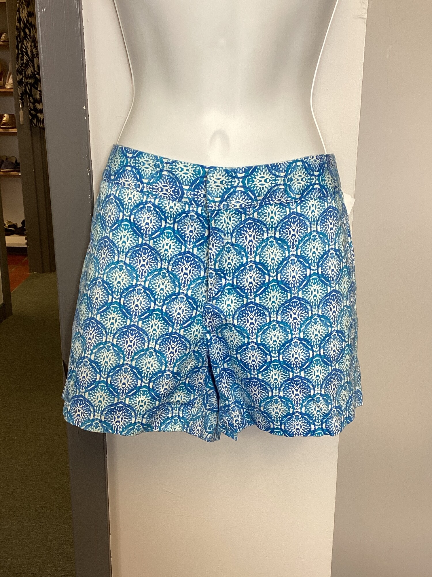 Print Shorts, Blu/wht, Size: 8 Sm