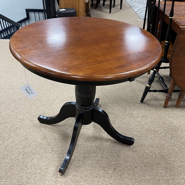 Small Round Two-Tone Dining Table, Size: 30x30
