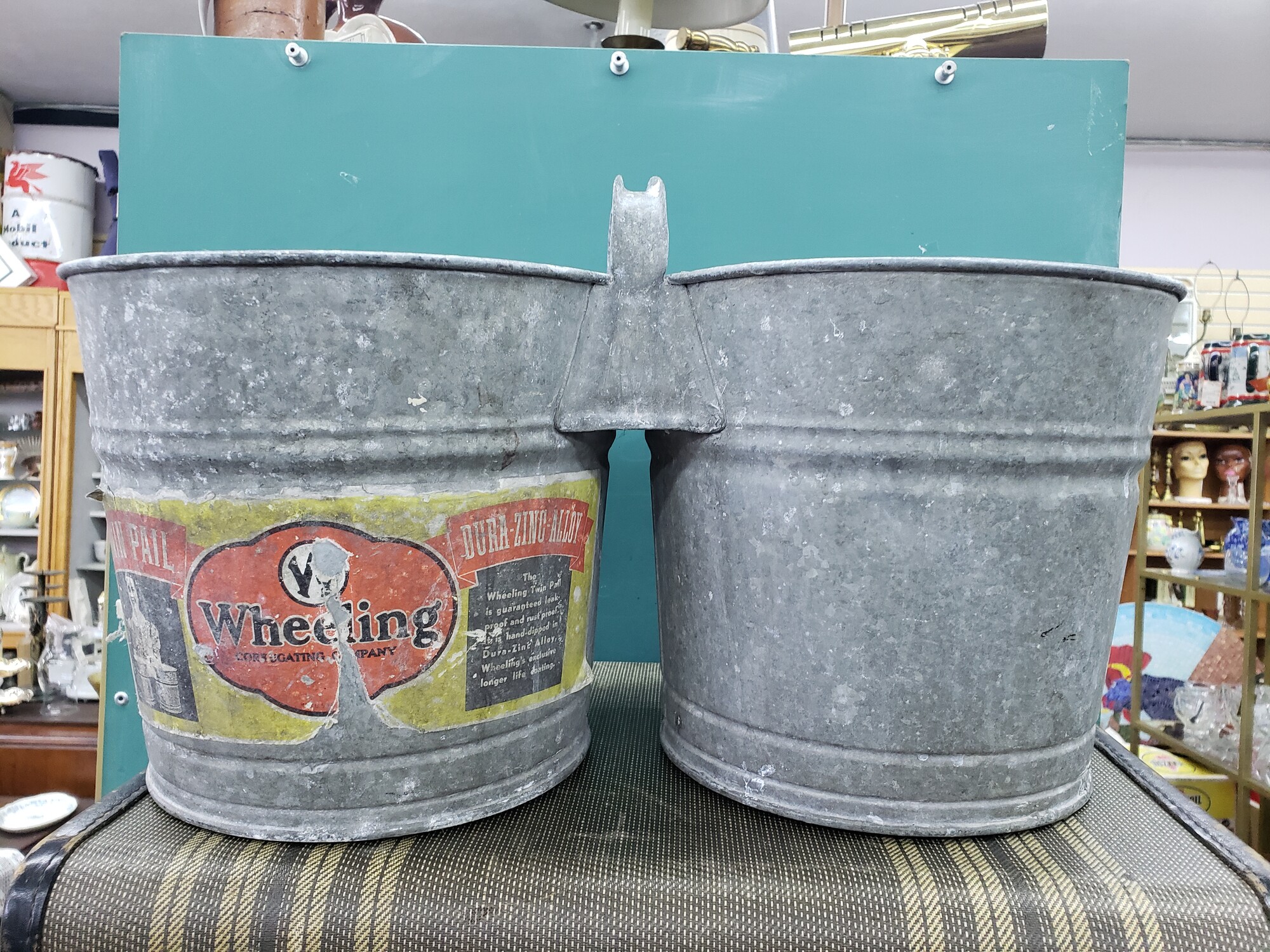 Wheeler Double Bucket, Galvanized, Size: W/Handle