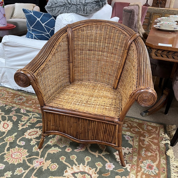 Rattan Club Chair, Size: 33 Wide