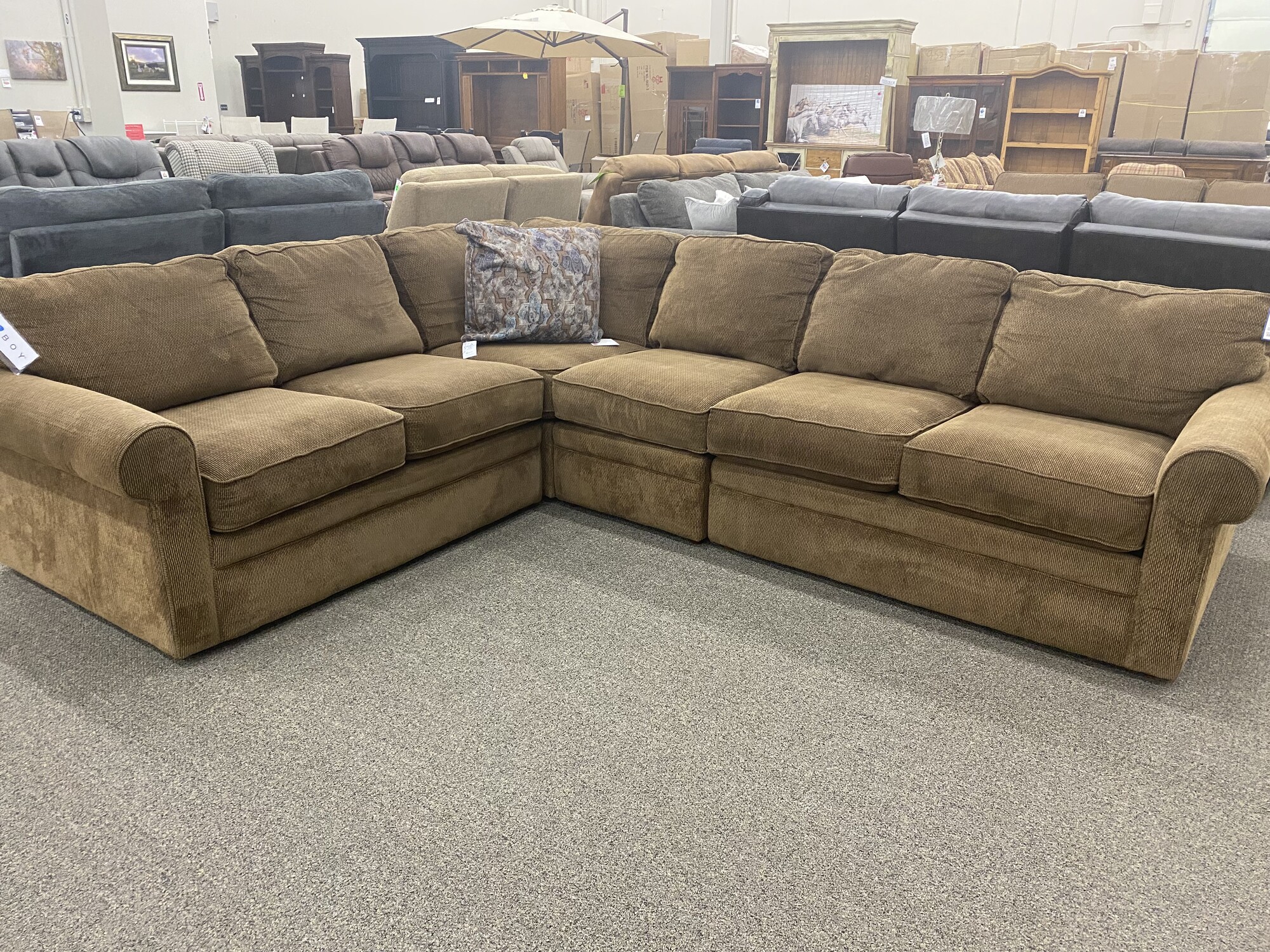 Worn LaZboy 4pc. Sectional
