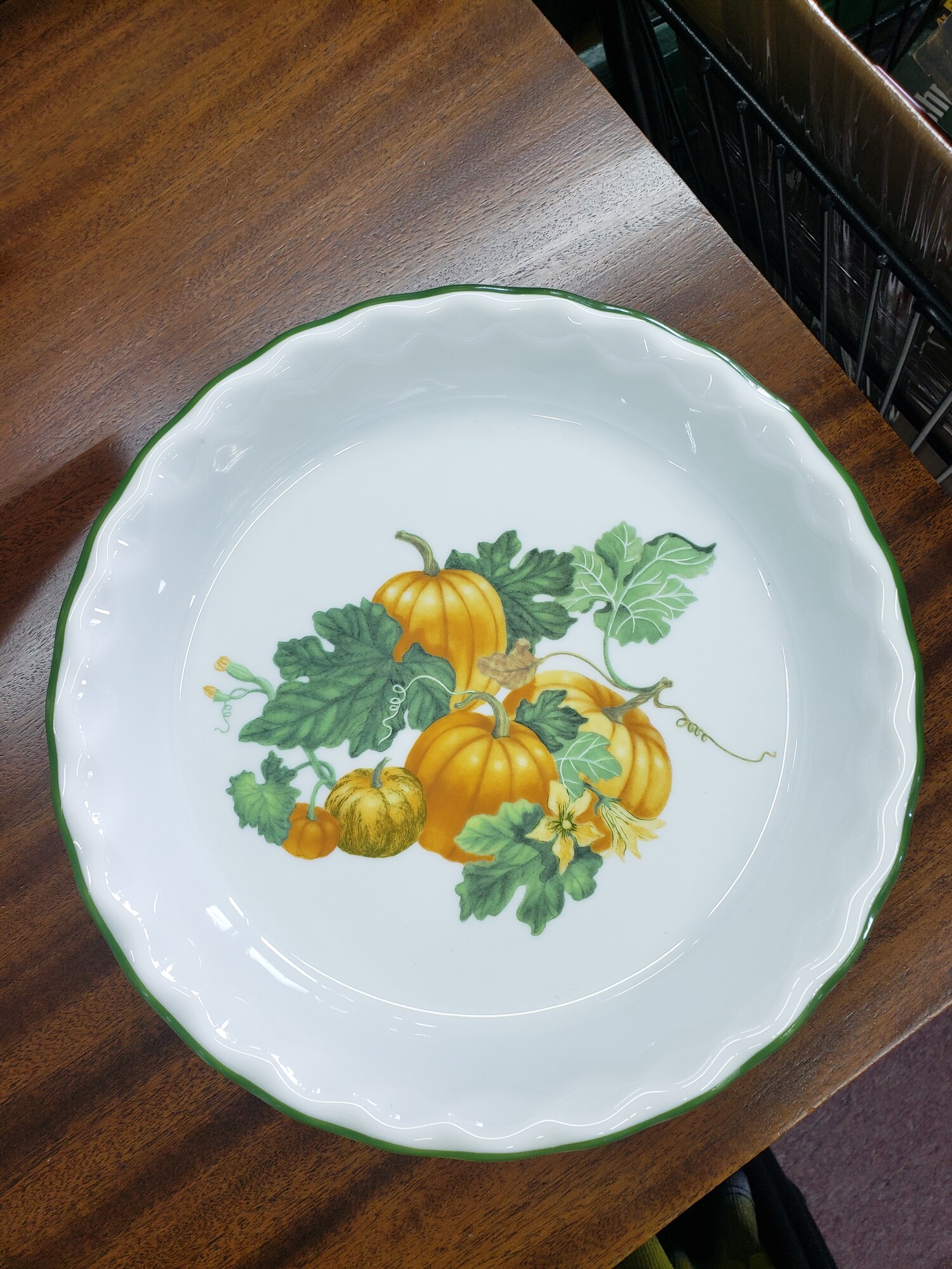 Ceramic Pie Plate, Pumpkin, Size: 9.5