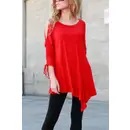 Open sleeve
Solid tunic top
With drawstring ties
Red

Made in USA
