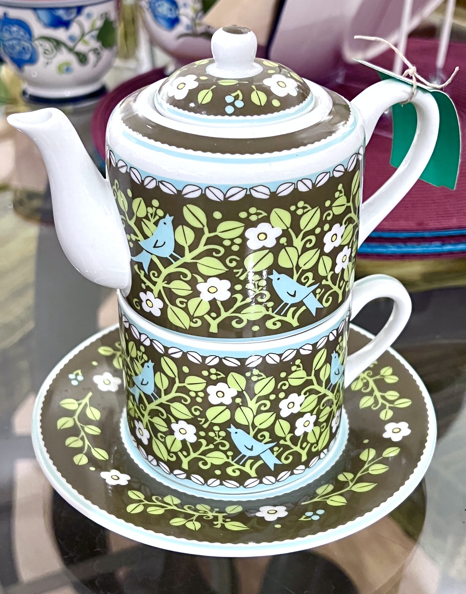 Teapot Teacup Stacked Greenwood Thrift Shop & Consignment Gallery