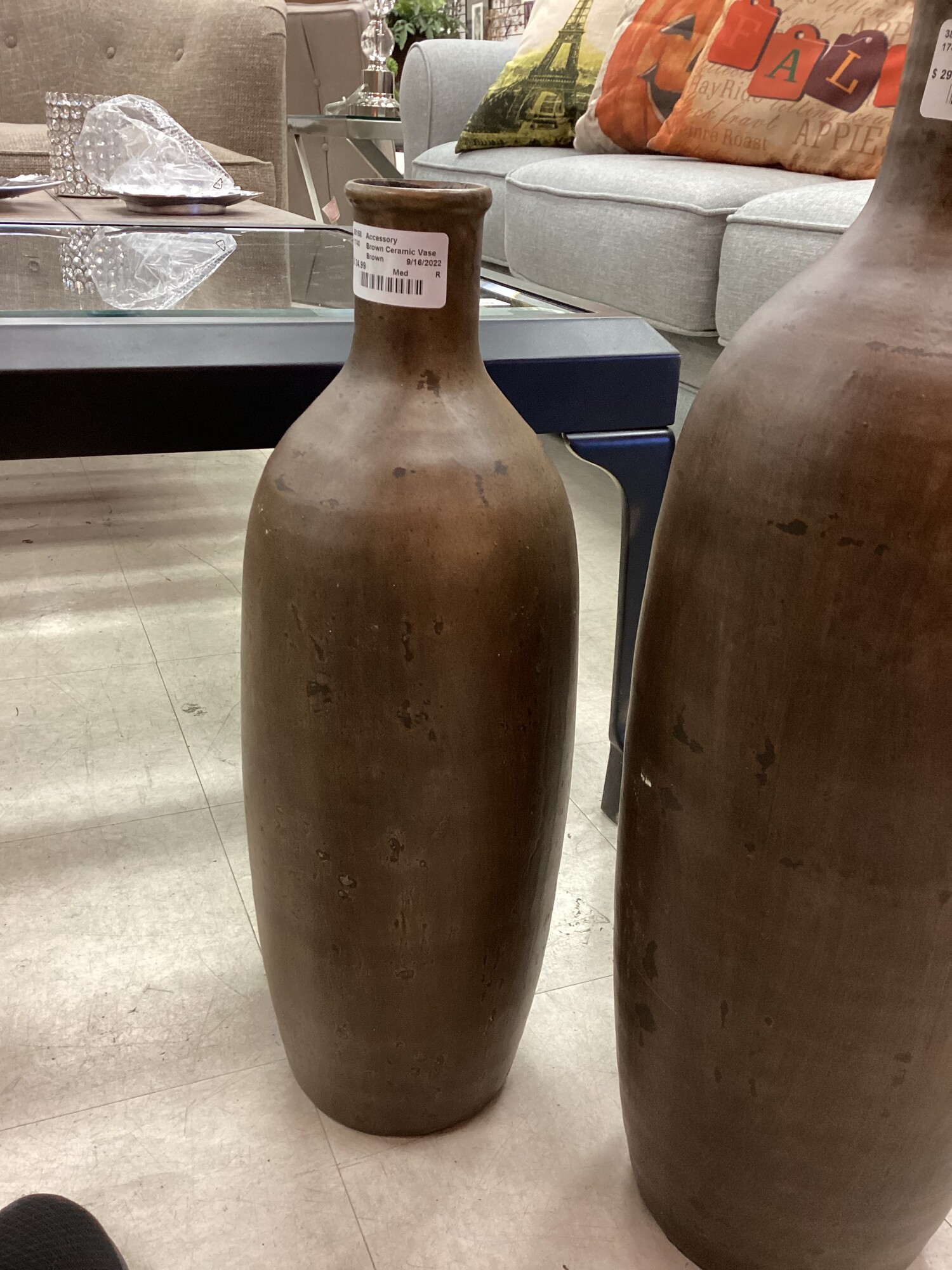 Brown Ceramic Vase, Brown, Med
20 In T