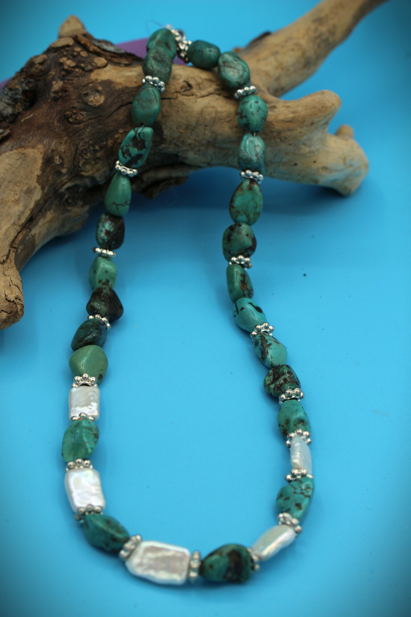 NK Turq & Biwa Pearls, Multi, Size: 18 Inch