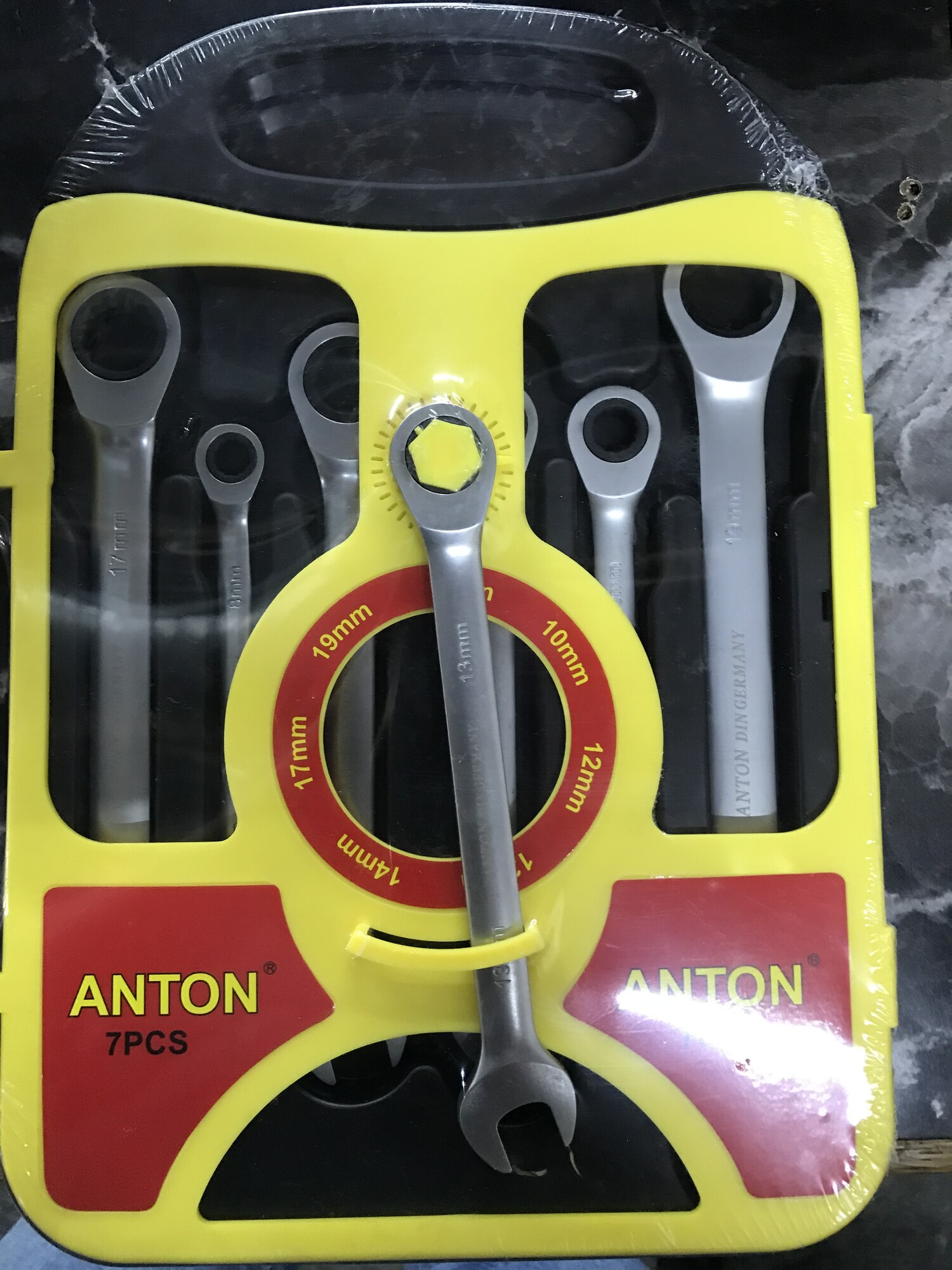 Ratcheting Wrench Set, Anton, 7pc
Metric 8mm,10mm,12mm,13mm,14mm,17mm,19mm