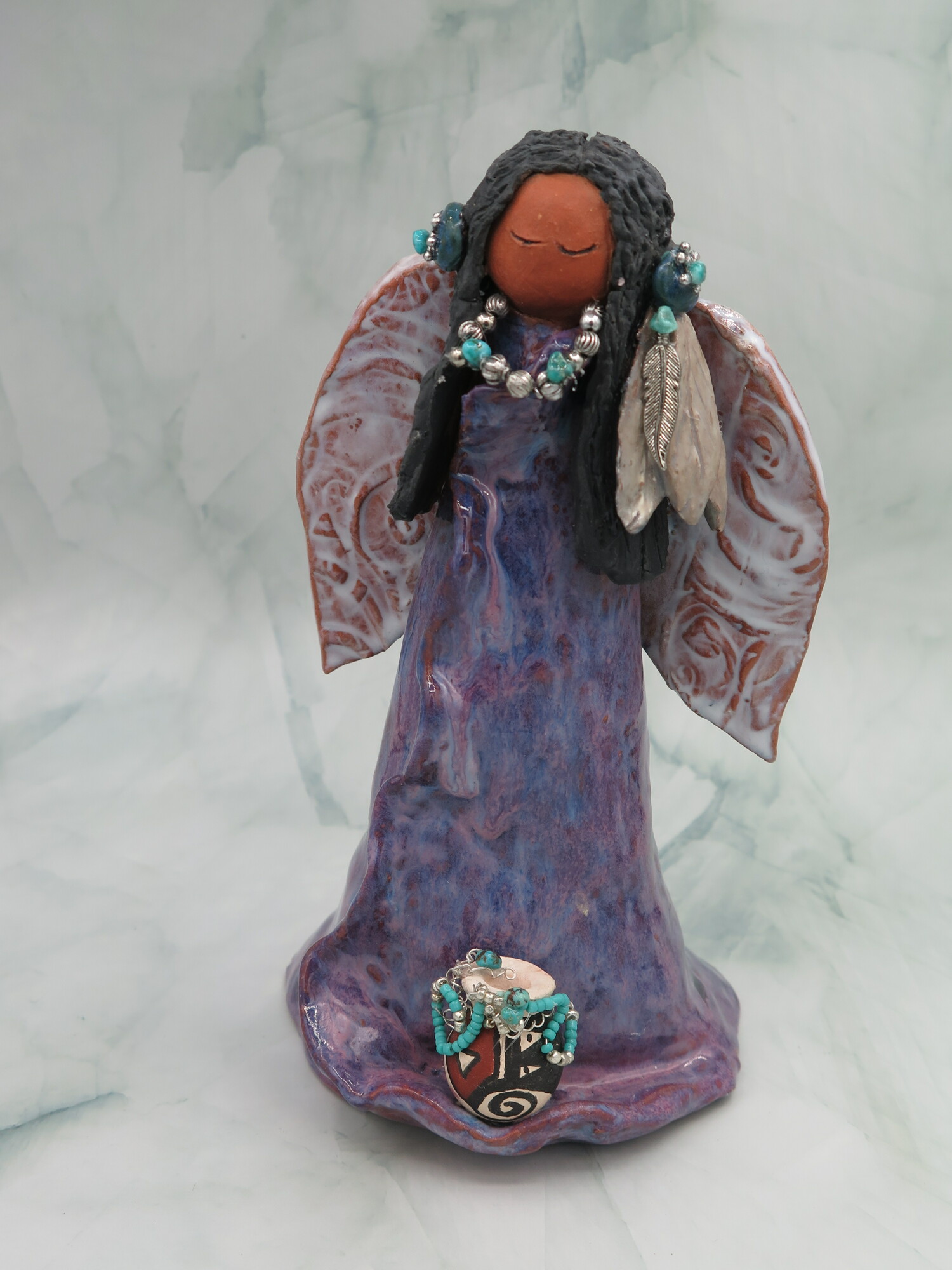 Indian Angel Doll, Purple, Size: 8x3.5