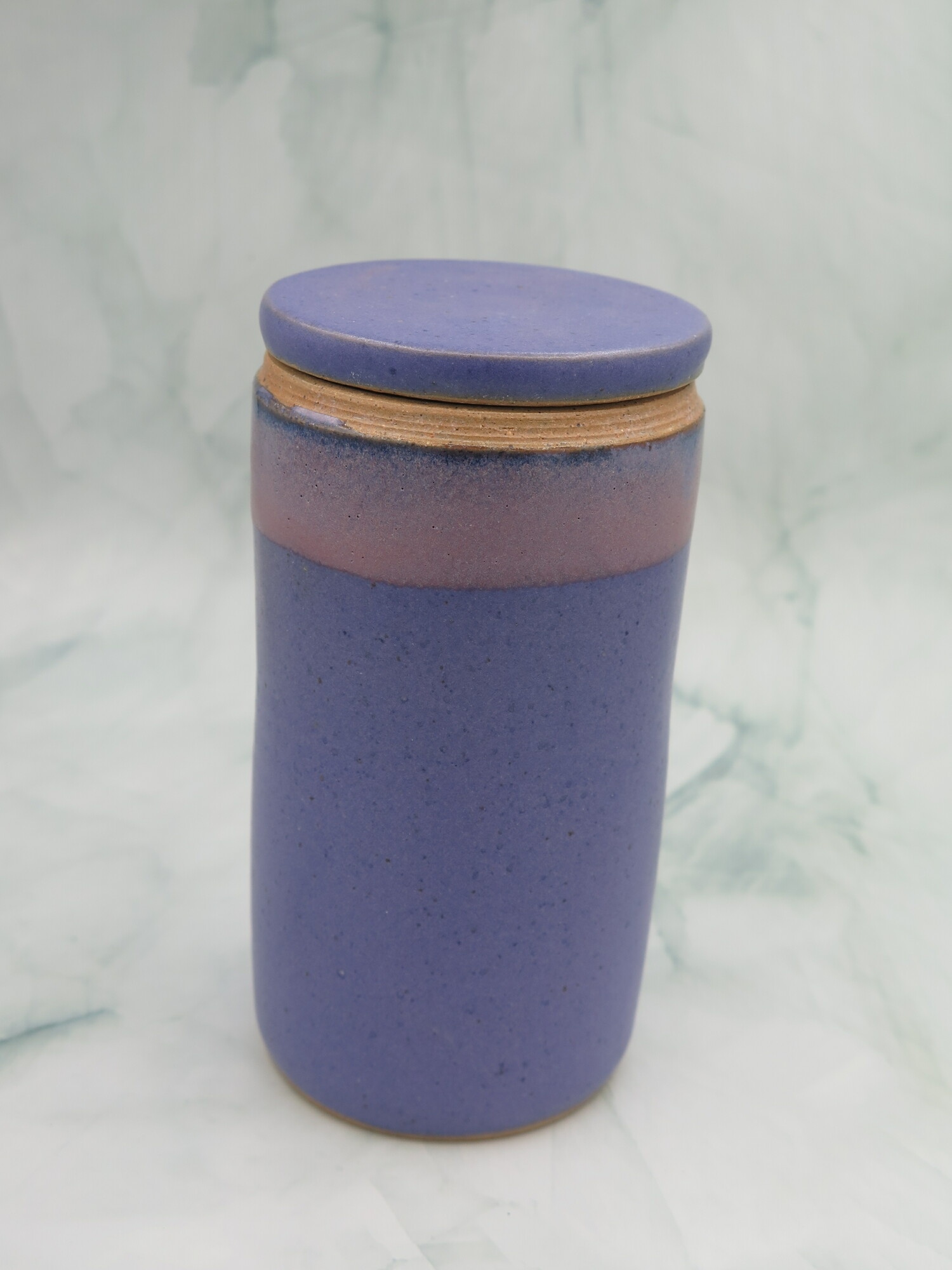Tall Jar W/lid, Purple, Size: 5x2.5