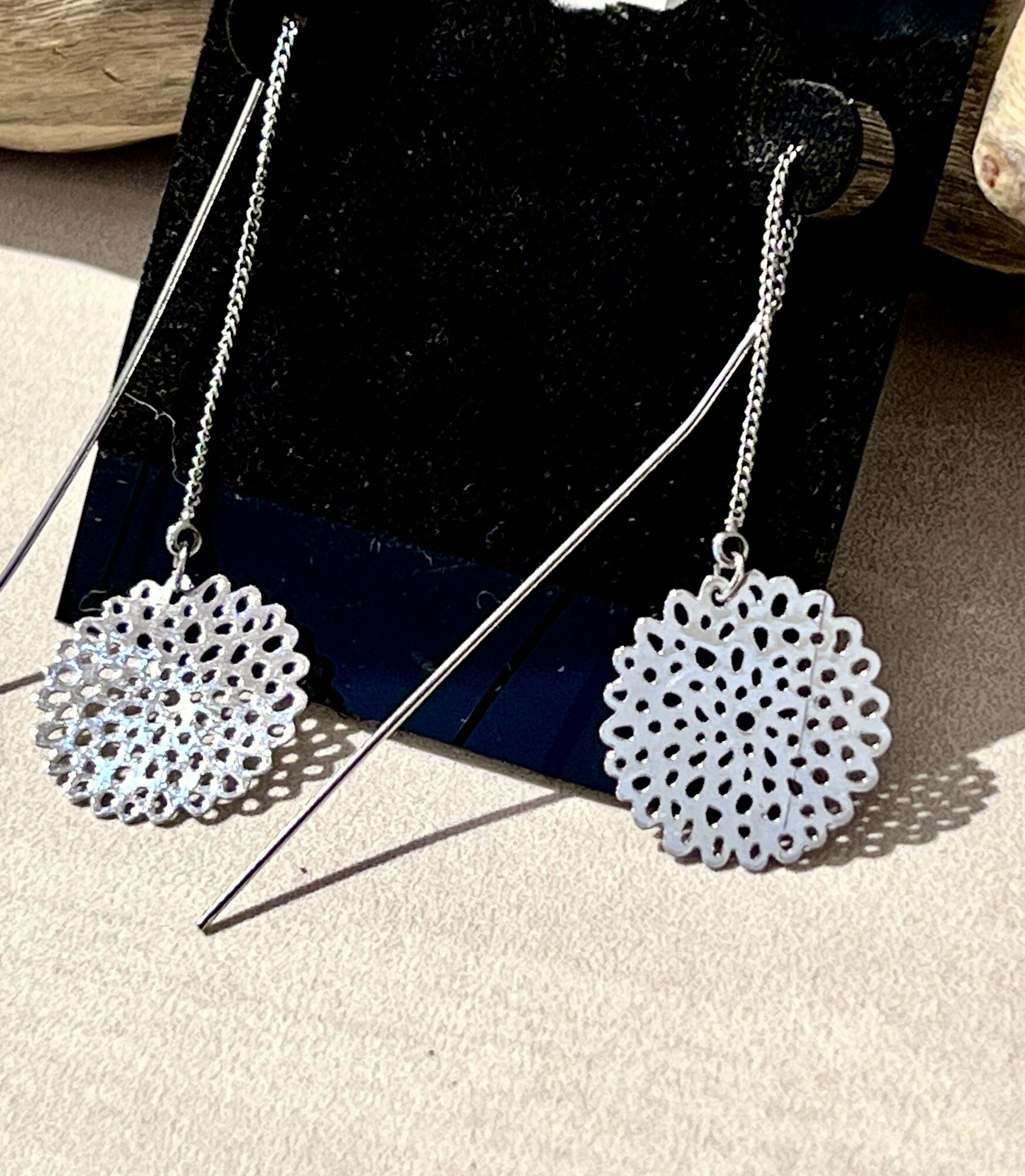 Silver Tone Flower earrings