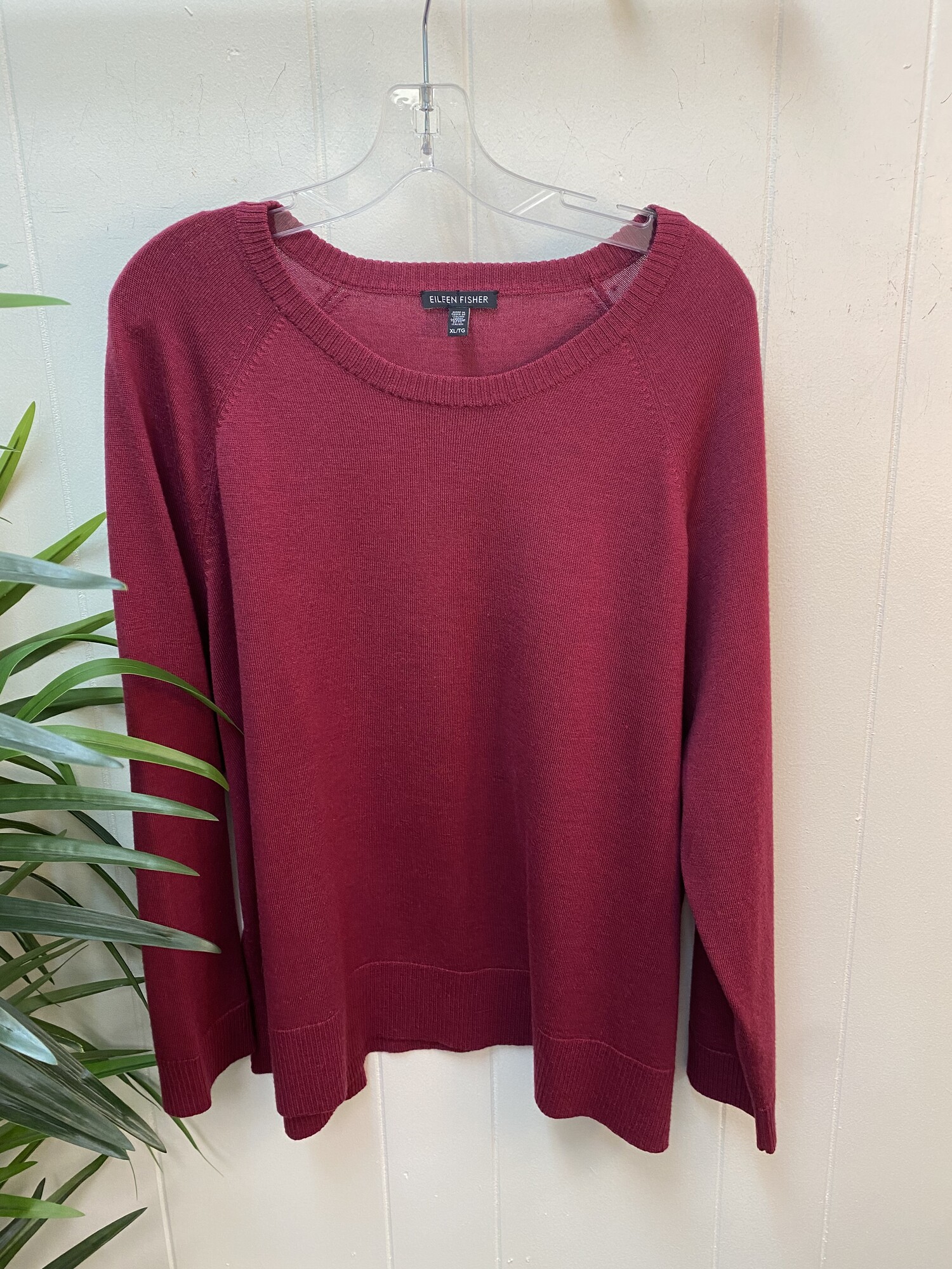 Sweater Crewneck Boxy, Berry, Size: Xl