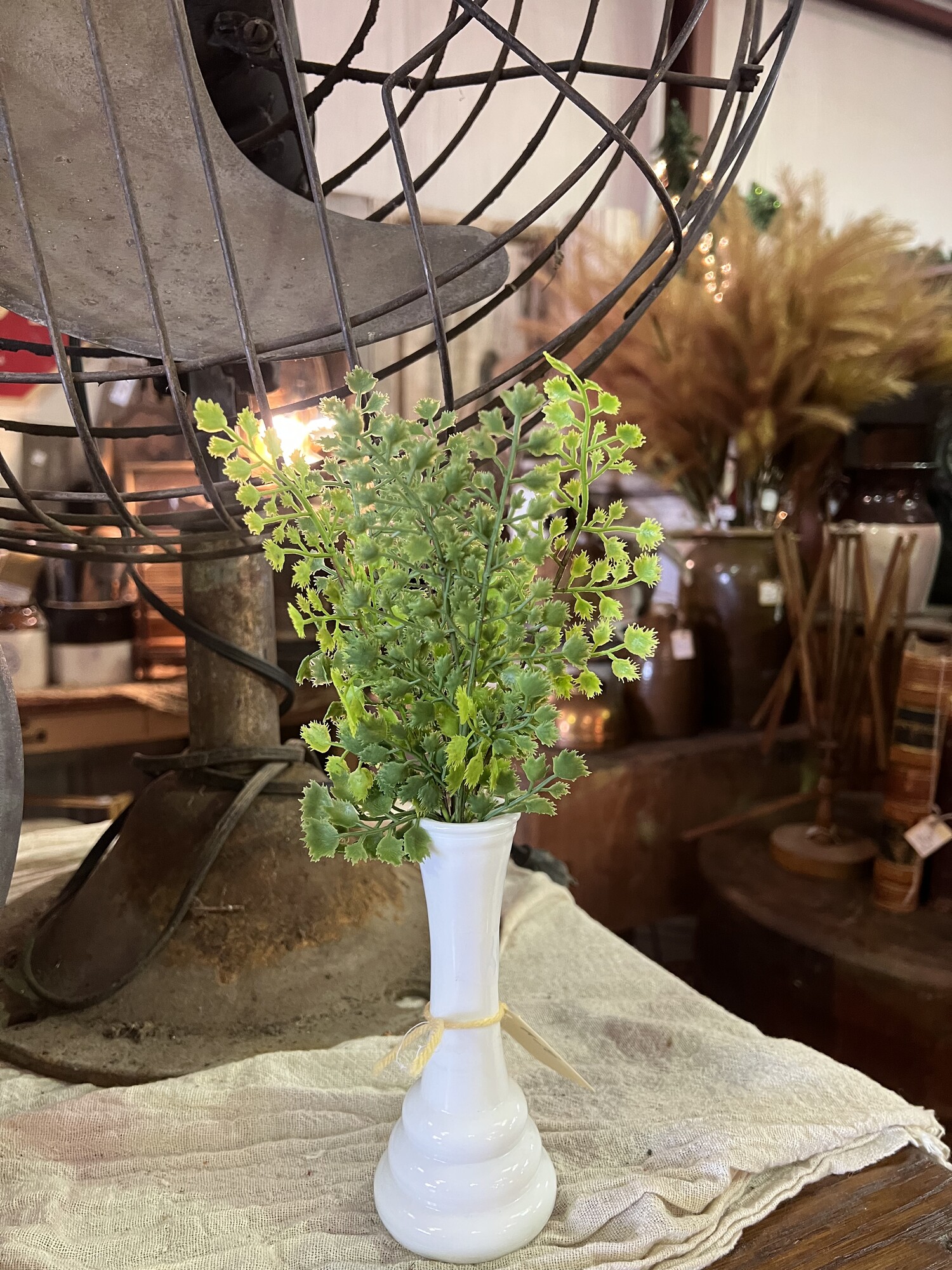 This pretty fern pick would be perfect in a small vase or grouped together with seasonal florals. It has a soft delicate feel and measures 11 inches in height