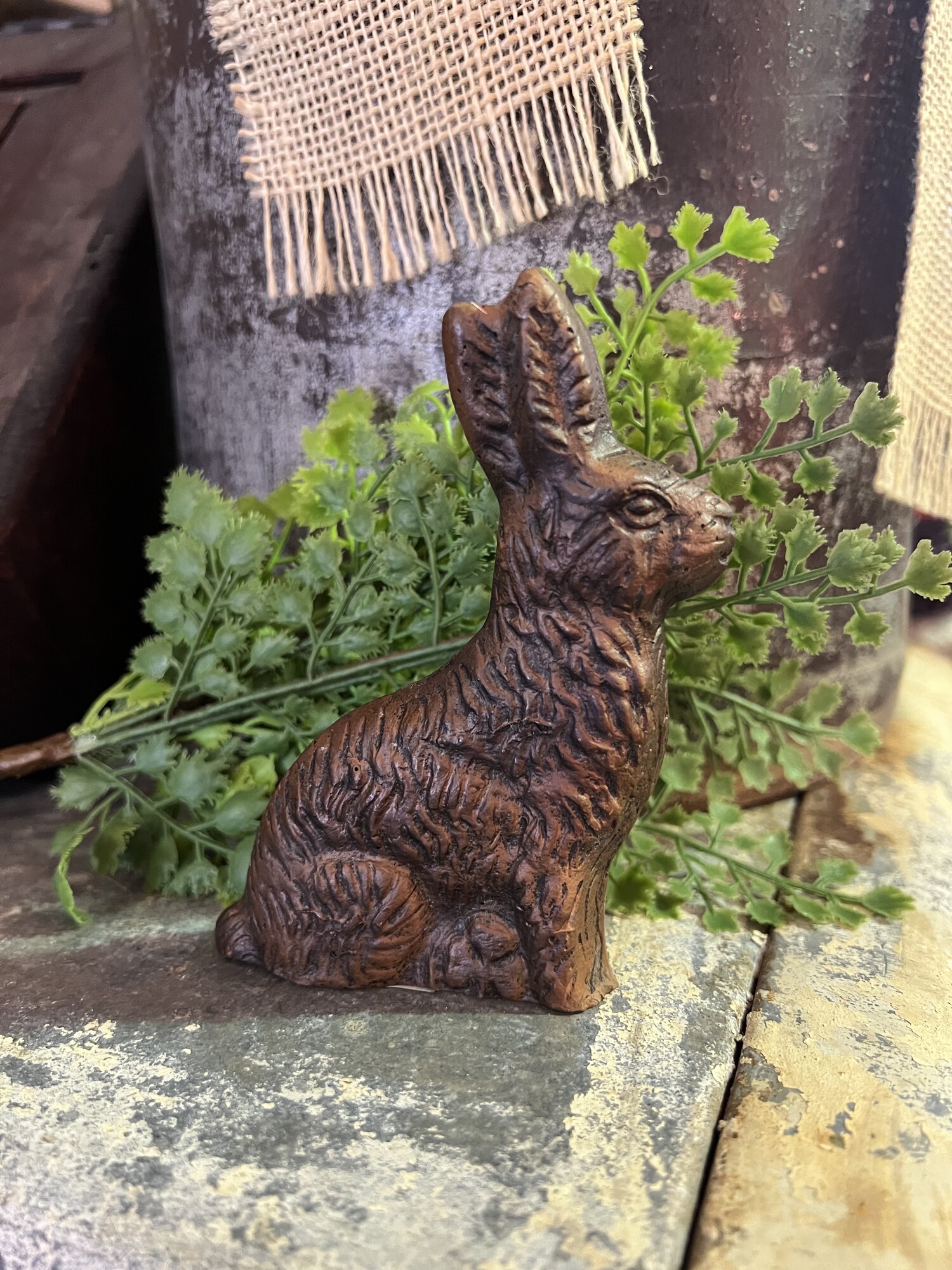 Adorable Chocolate Bunny is the perfect addition to your Easter decor. Bunny is made of resin and is double sided and has the appearance of a real chocolate bunny. Measures 5 inches in height