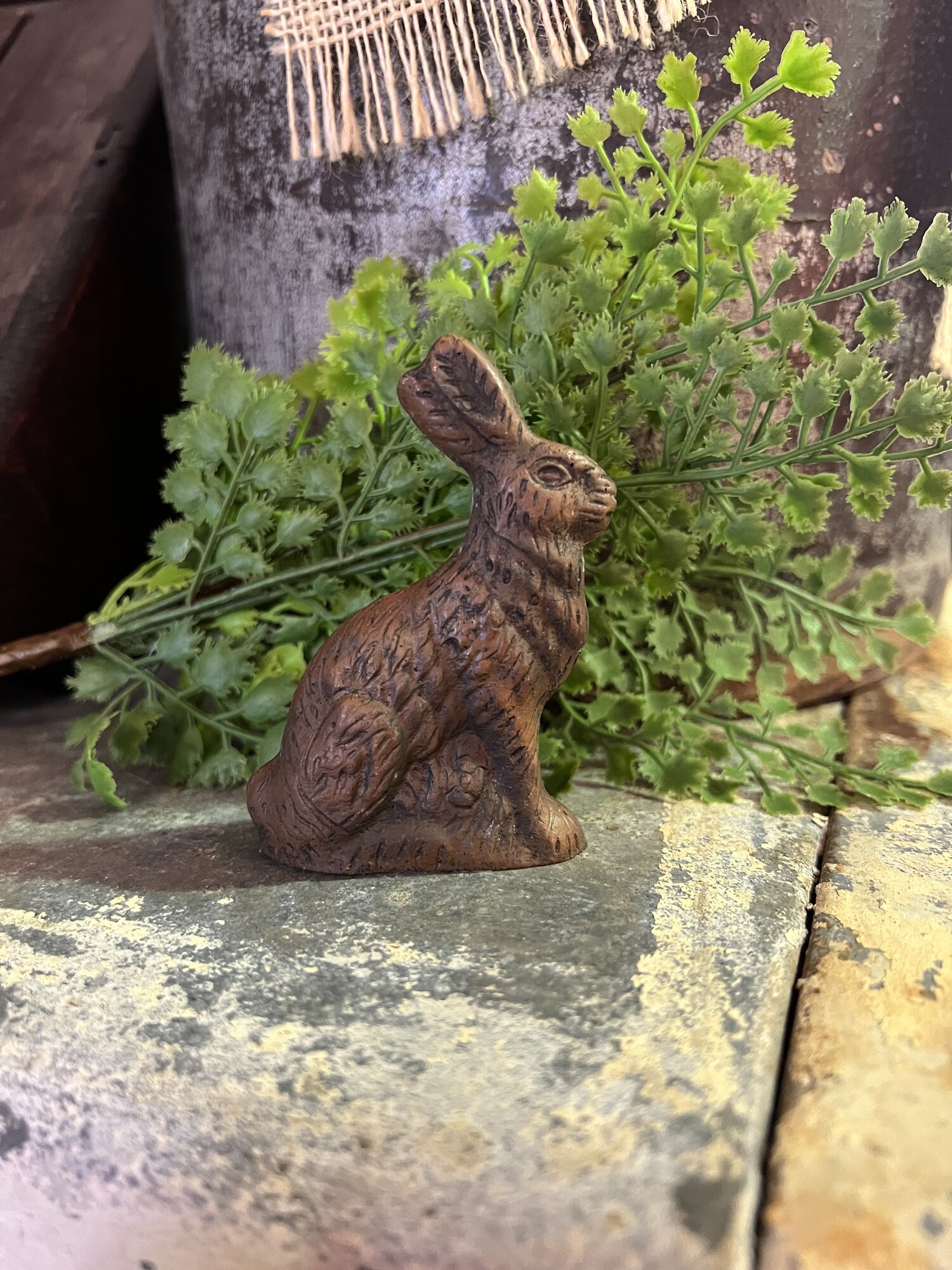 Adorable Chocolate Bunny is the perfect addition to your Easter decor. Bunny is made of resin and is double sided and has the appearance of a real chocolate bunny. Measures 3.25 inches in height