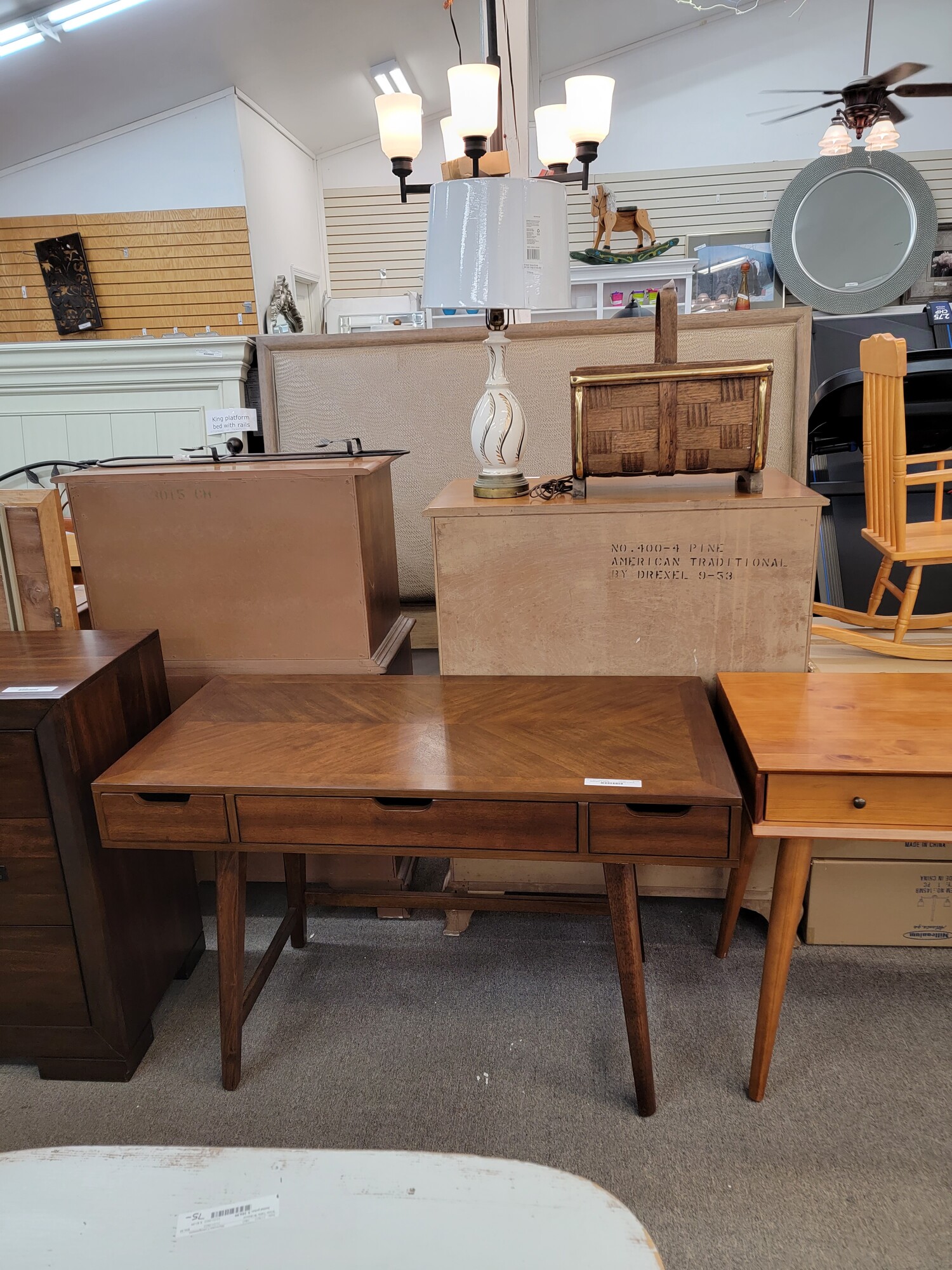 MCM Style 3 Drawer Desk Showcase Consignments