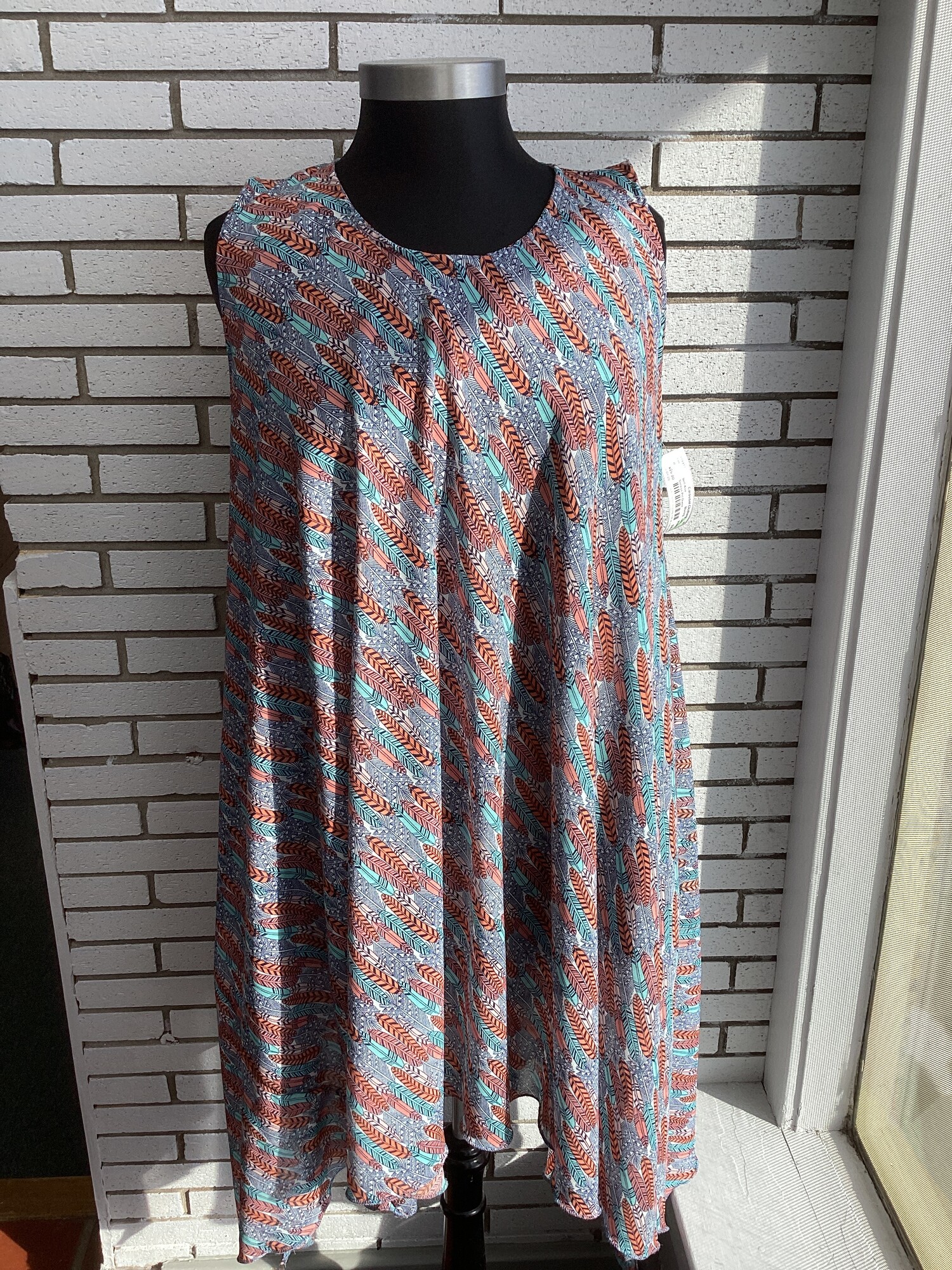 Slvless Prt Dress, Blu/org, Size: O/s