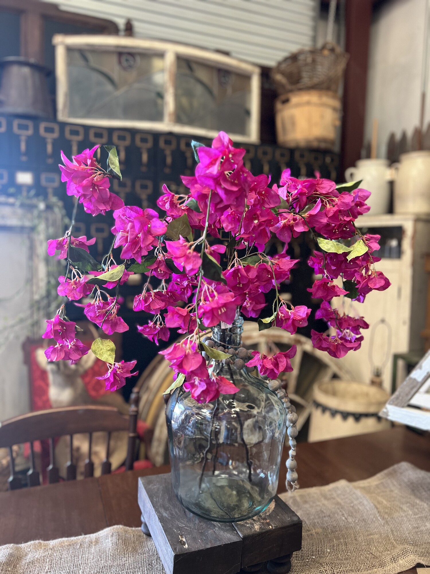 These gorgeous Draping Bougainvillea stems are stunning. Two or three stems in a large glass vase make a beautiful focal point in your home
Stem measures 46 inches in length