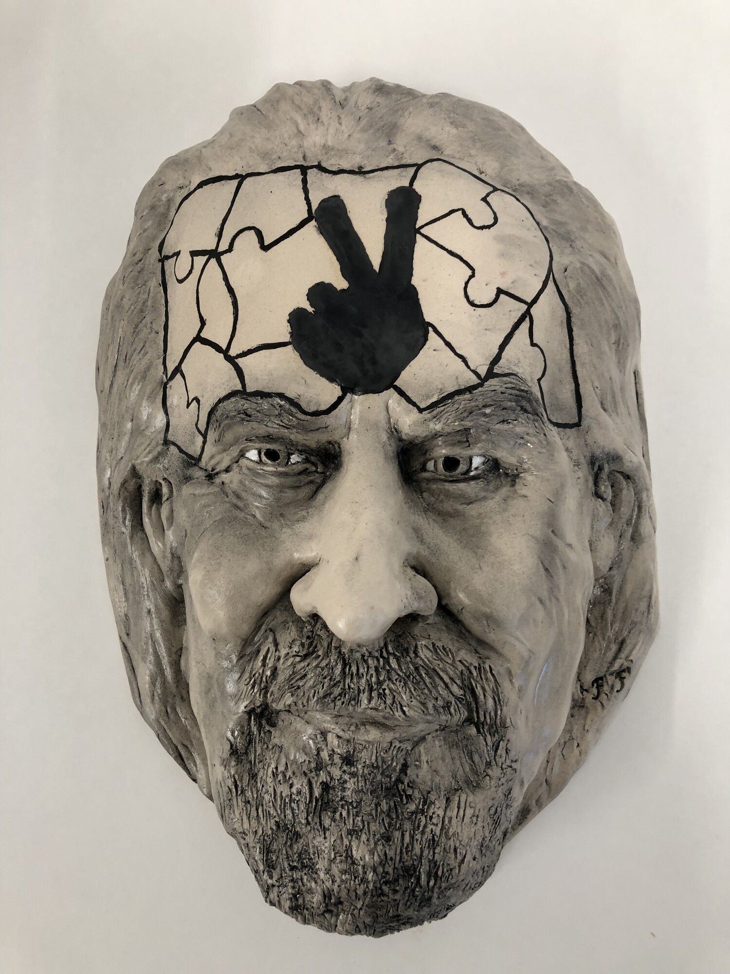Peace Piece Dude
clay
8in. x 10in.

Fred Freeman

This is a hanging clay mask depicting kind of a hippie dude.