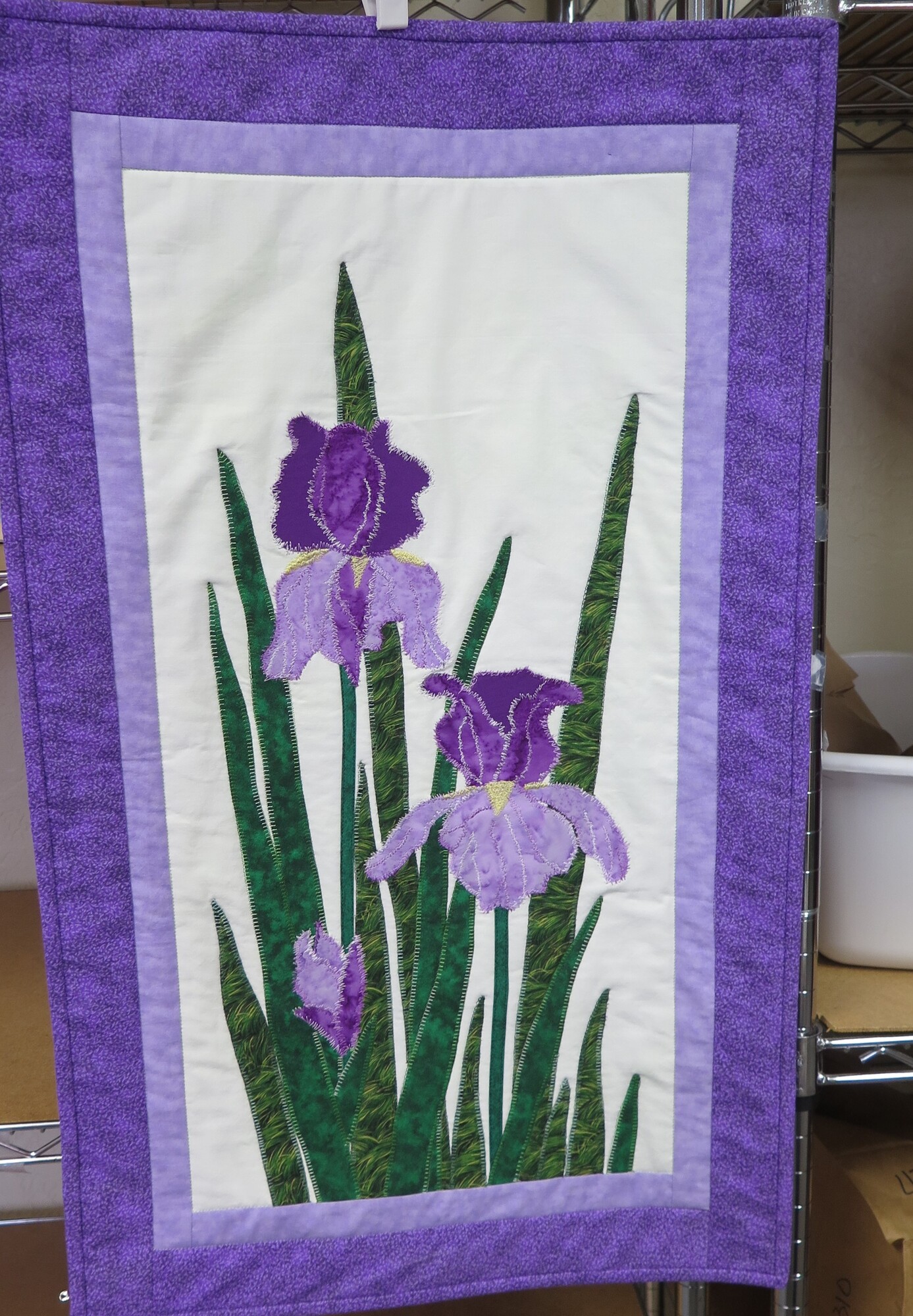 Wallhanging Iris, Purples, Size: 18.5x30