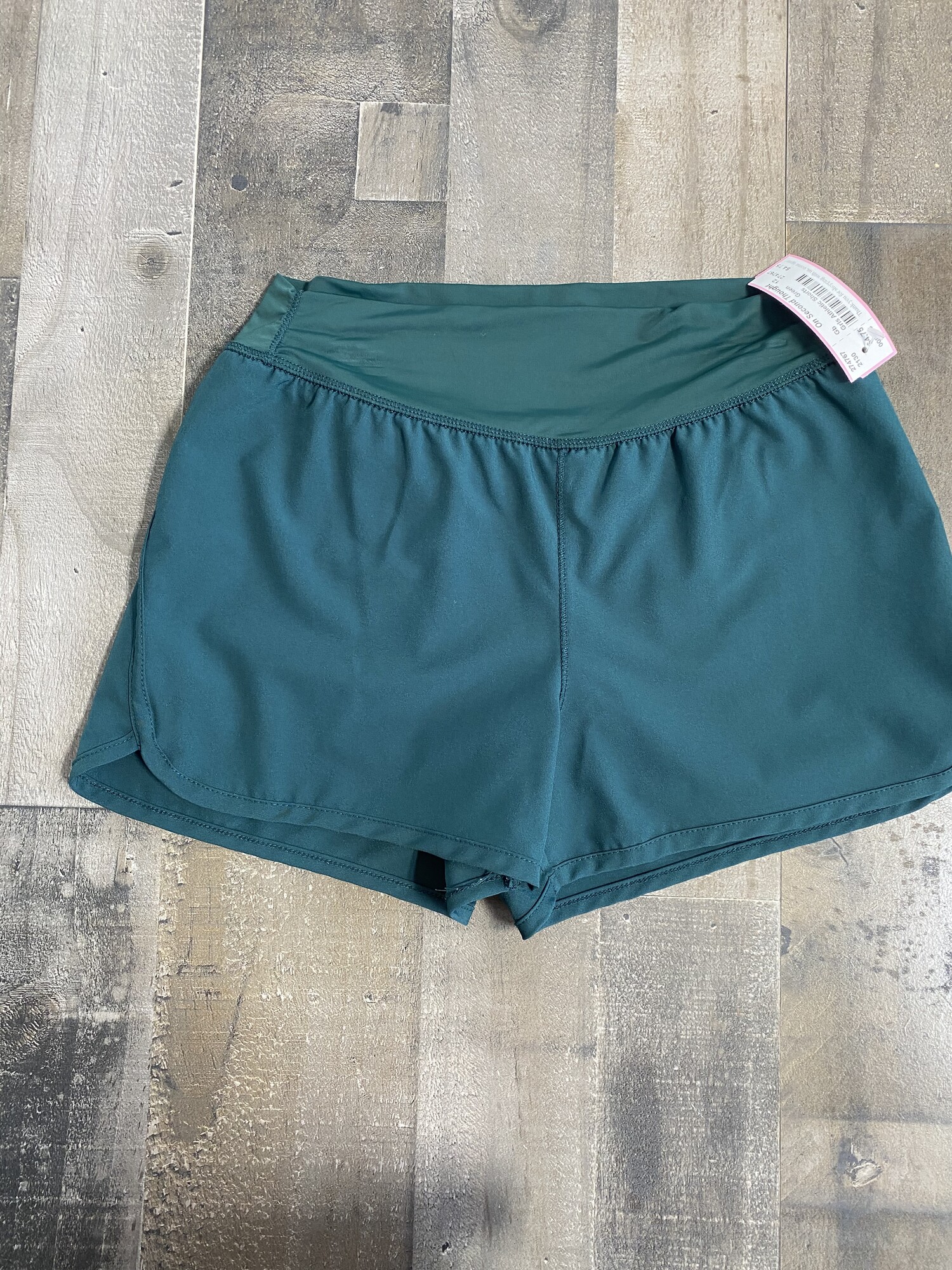Girls Athletic Shorts, Emrald, Size: 12 (L)
