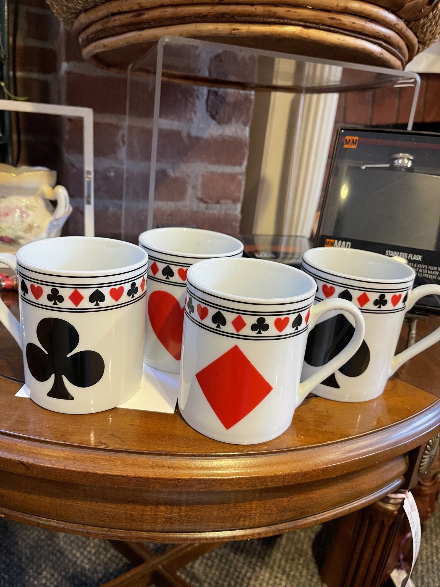 4 Godinger Poker Mugs, None, Size: None