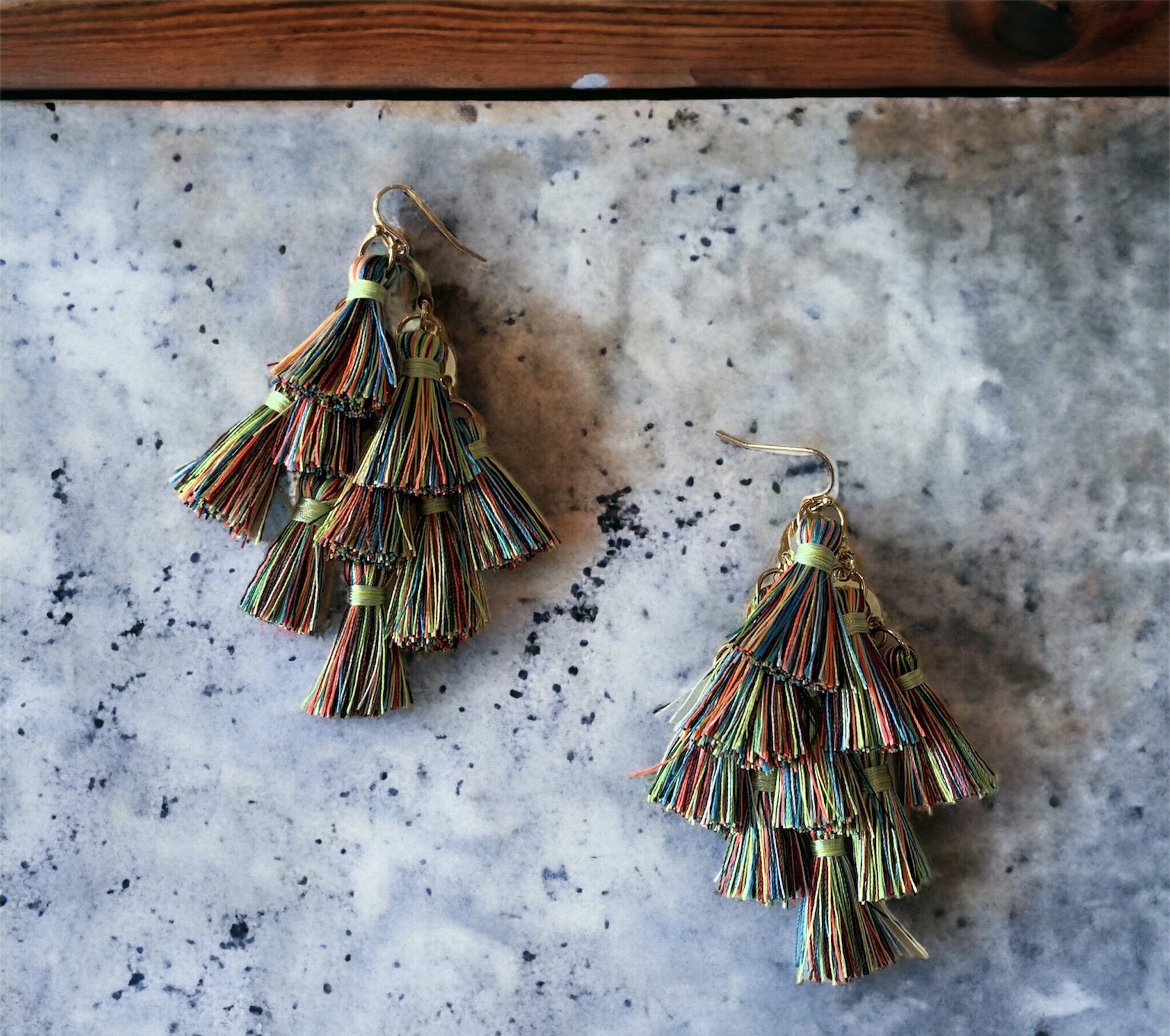 These beautiful earrings measure 3.5 inches long!