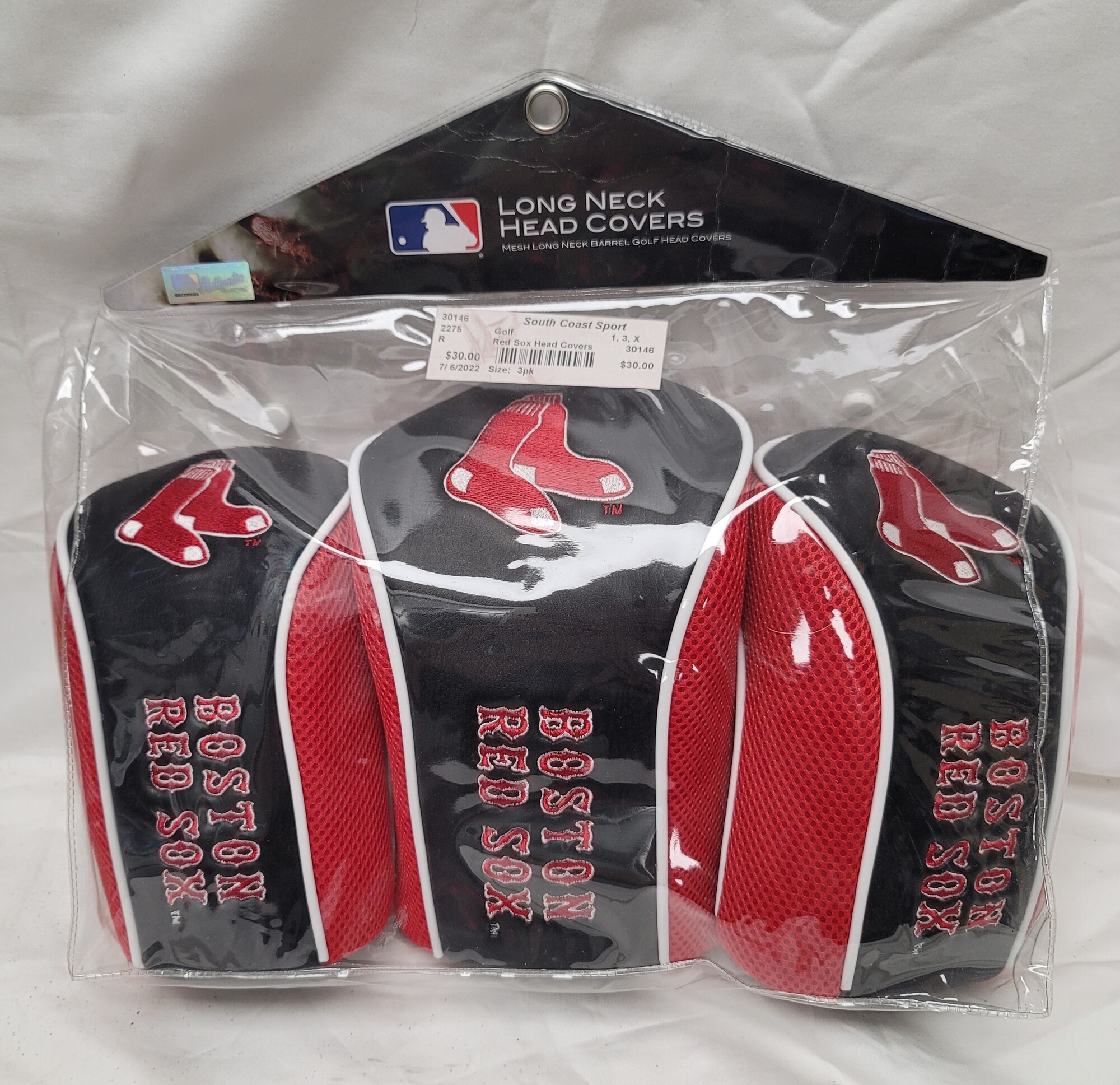 Red Sox Head Covers, 1, 3, X, Size: 3pk