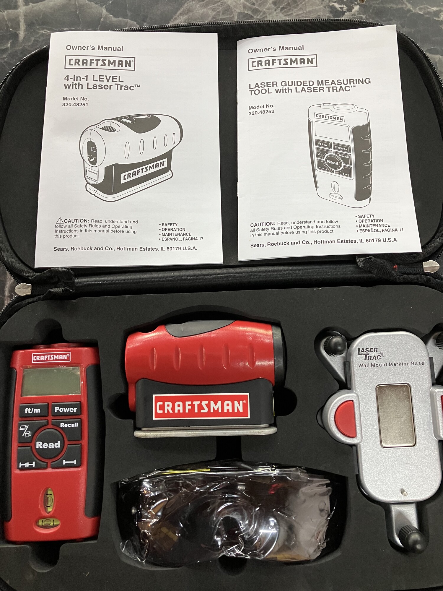 Laser Level Trac Combo Kit, Craftsman
 4 in 1 Measuring Tool Set #9-48255
