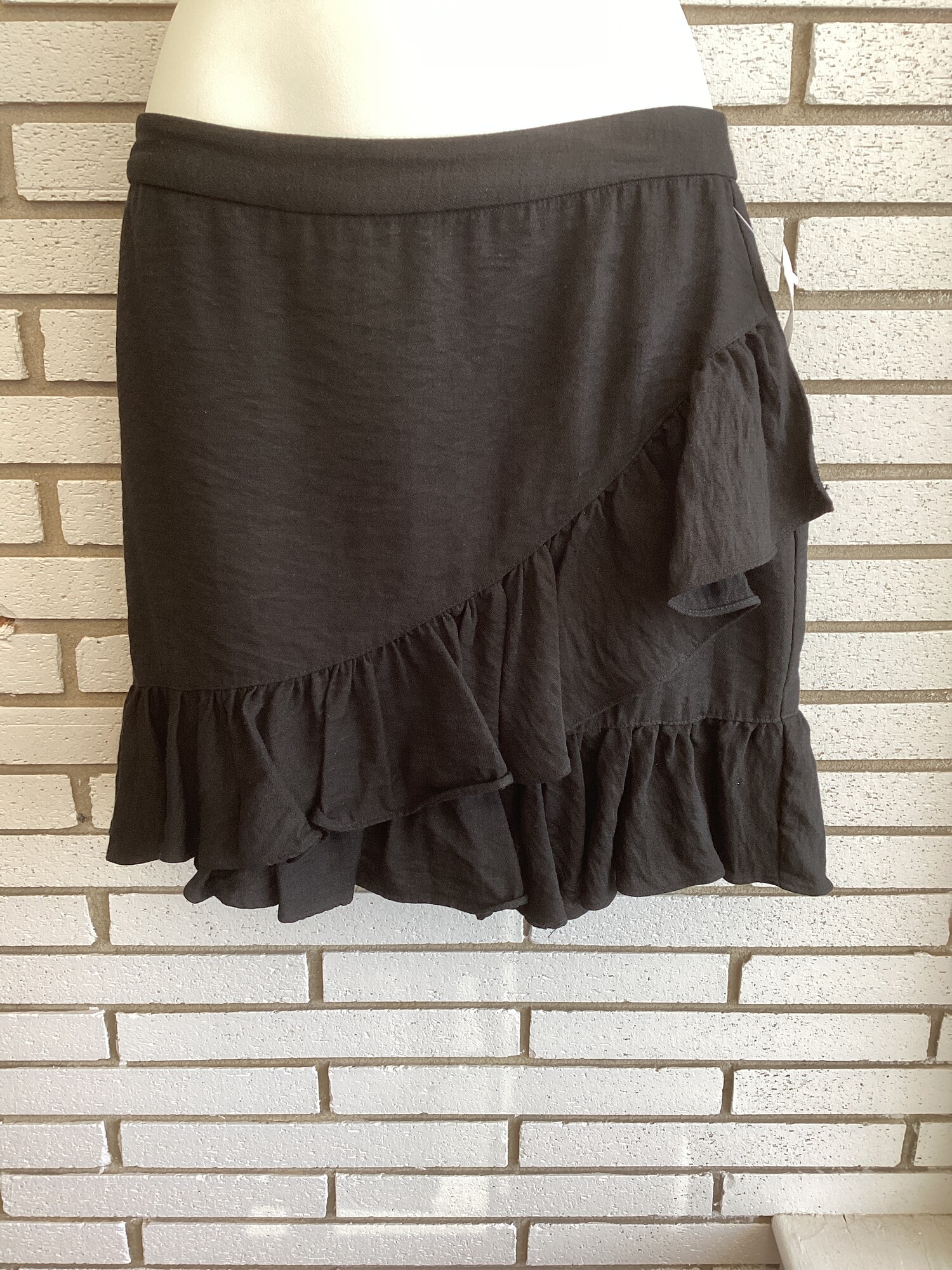Ruffle Skirt, Black, Size: Small