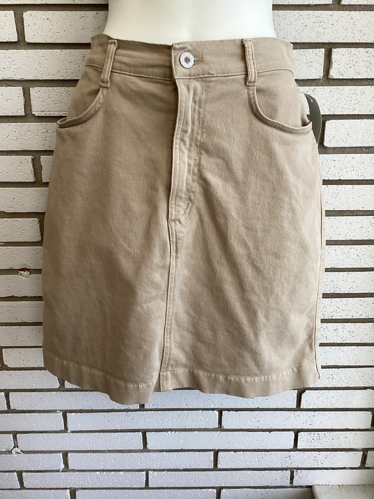 Jean Skirt, Tan, Size: 6 Sm