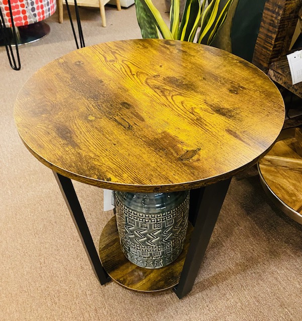 Round Wood Accent Table Consign Home Couture