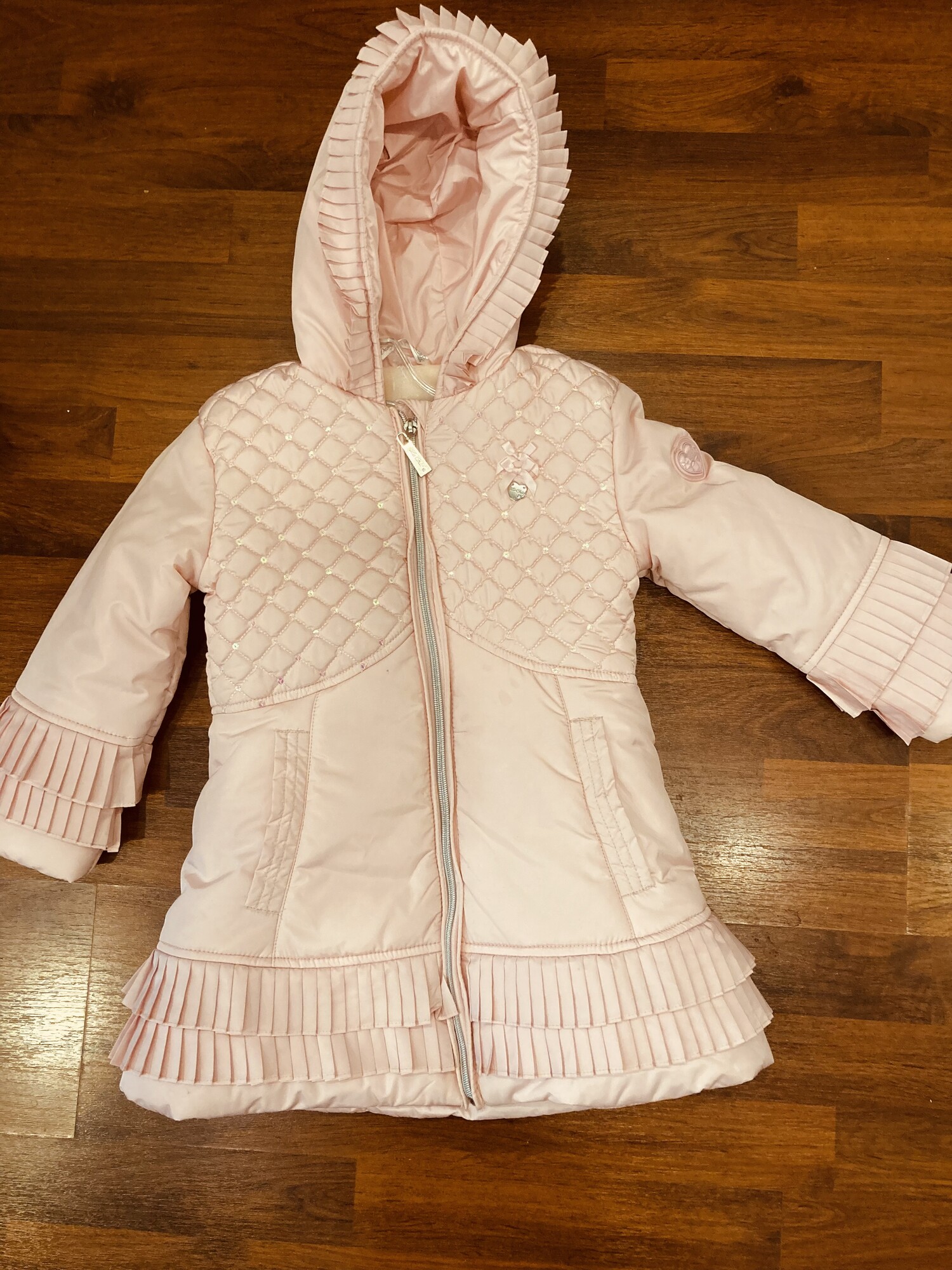 Le chic clearance pink ruffle coat