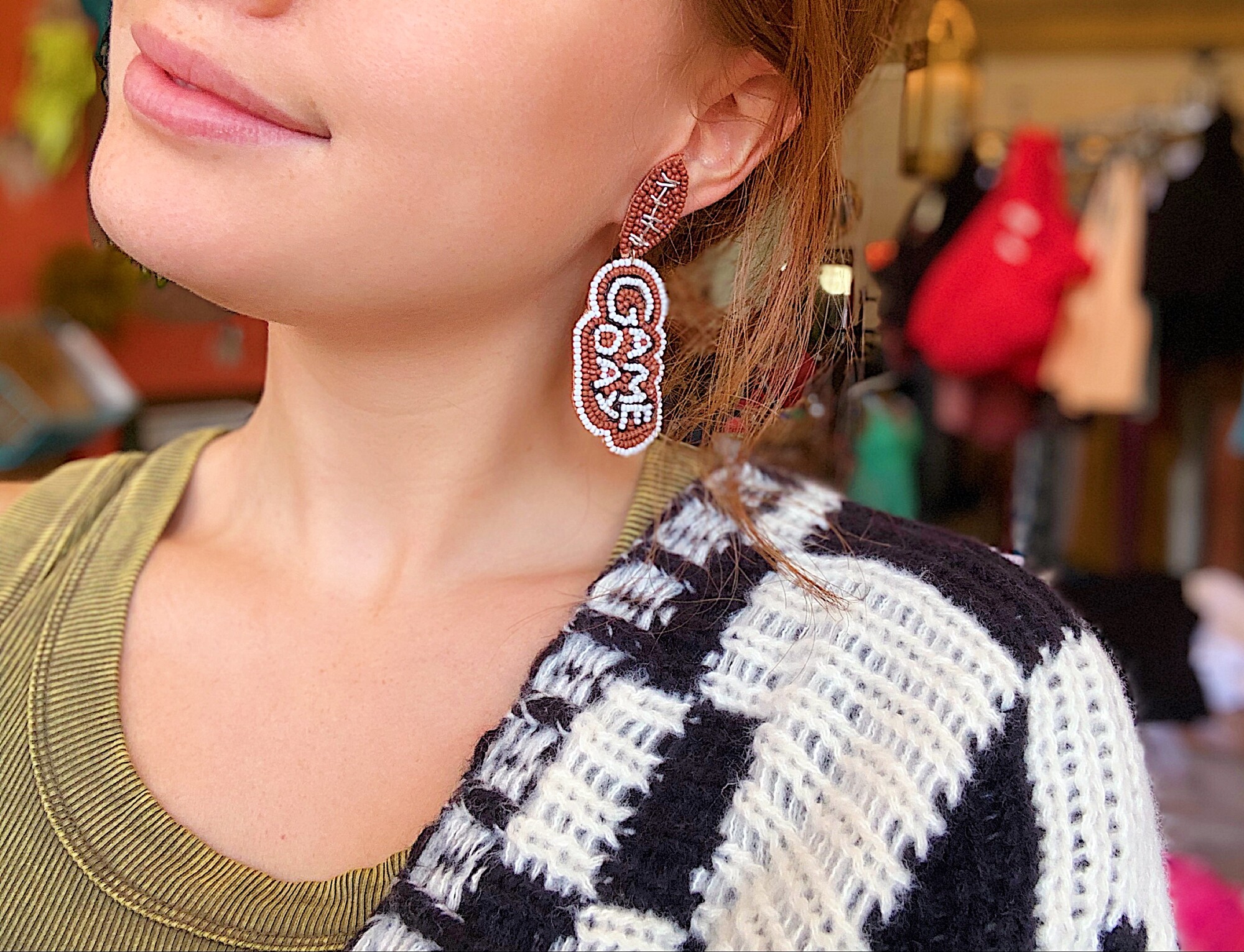 These sead bead earrings are perfect for game day!