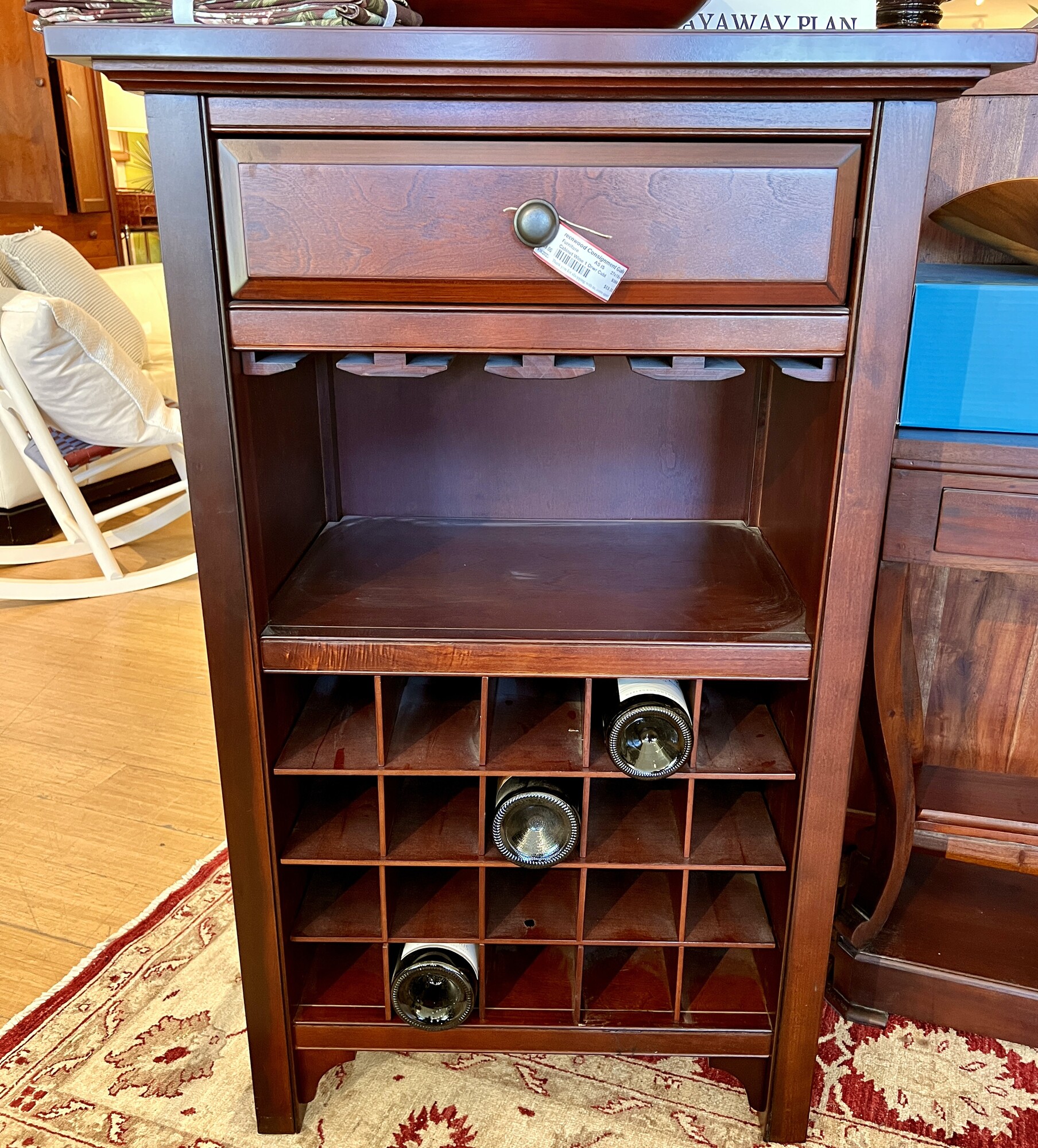 WineCabinet/Cubbies, AS IS,
Size: 27x19x41