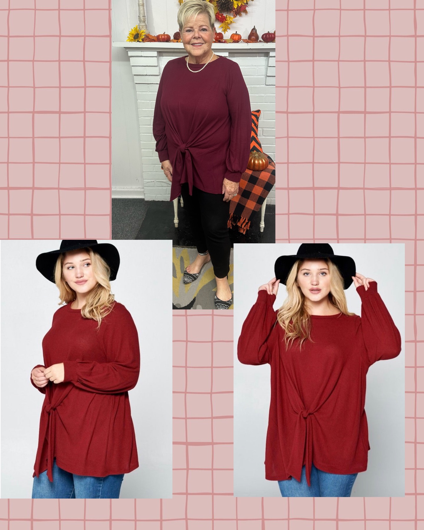 Size 1x
Cozy front tye tunic from Emerald