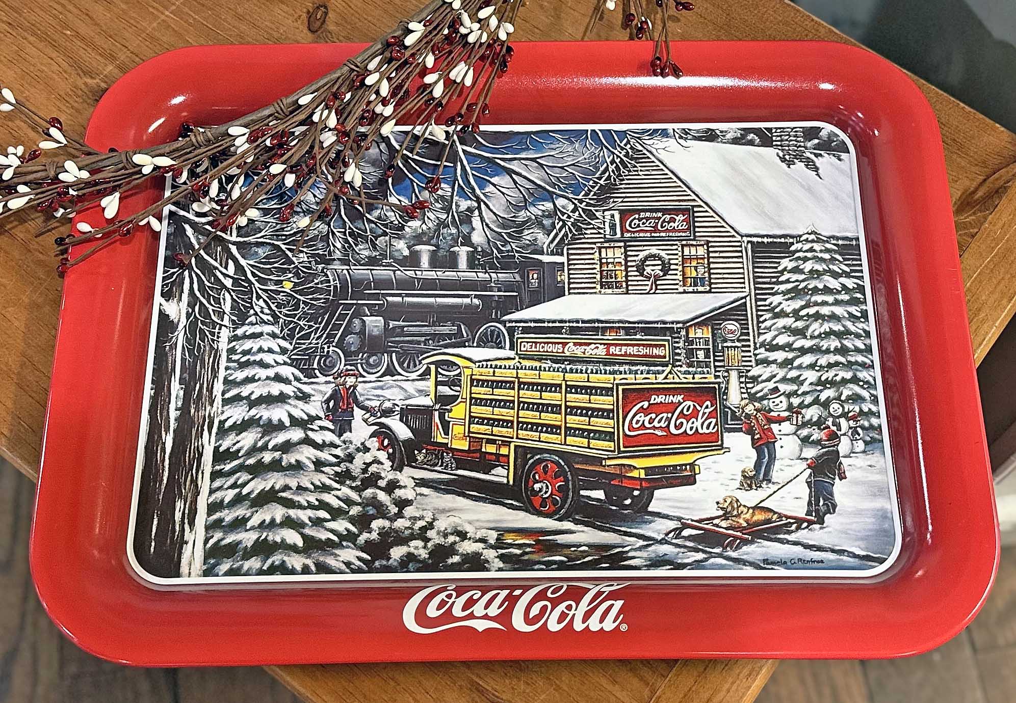 1999 Coca Cola Yule Time Delivery Tray