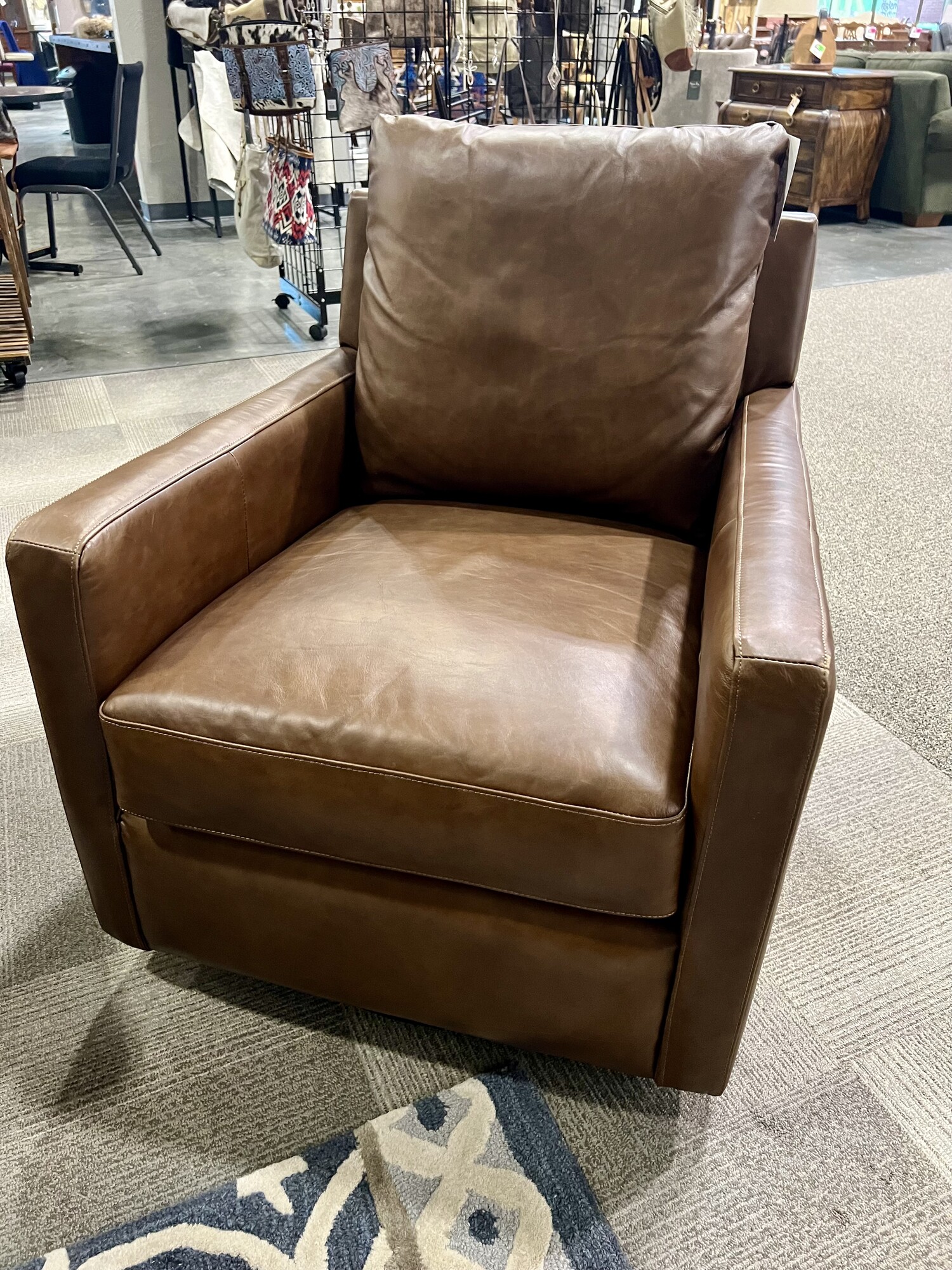 Pottery.Barn Leather Swivel Chair