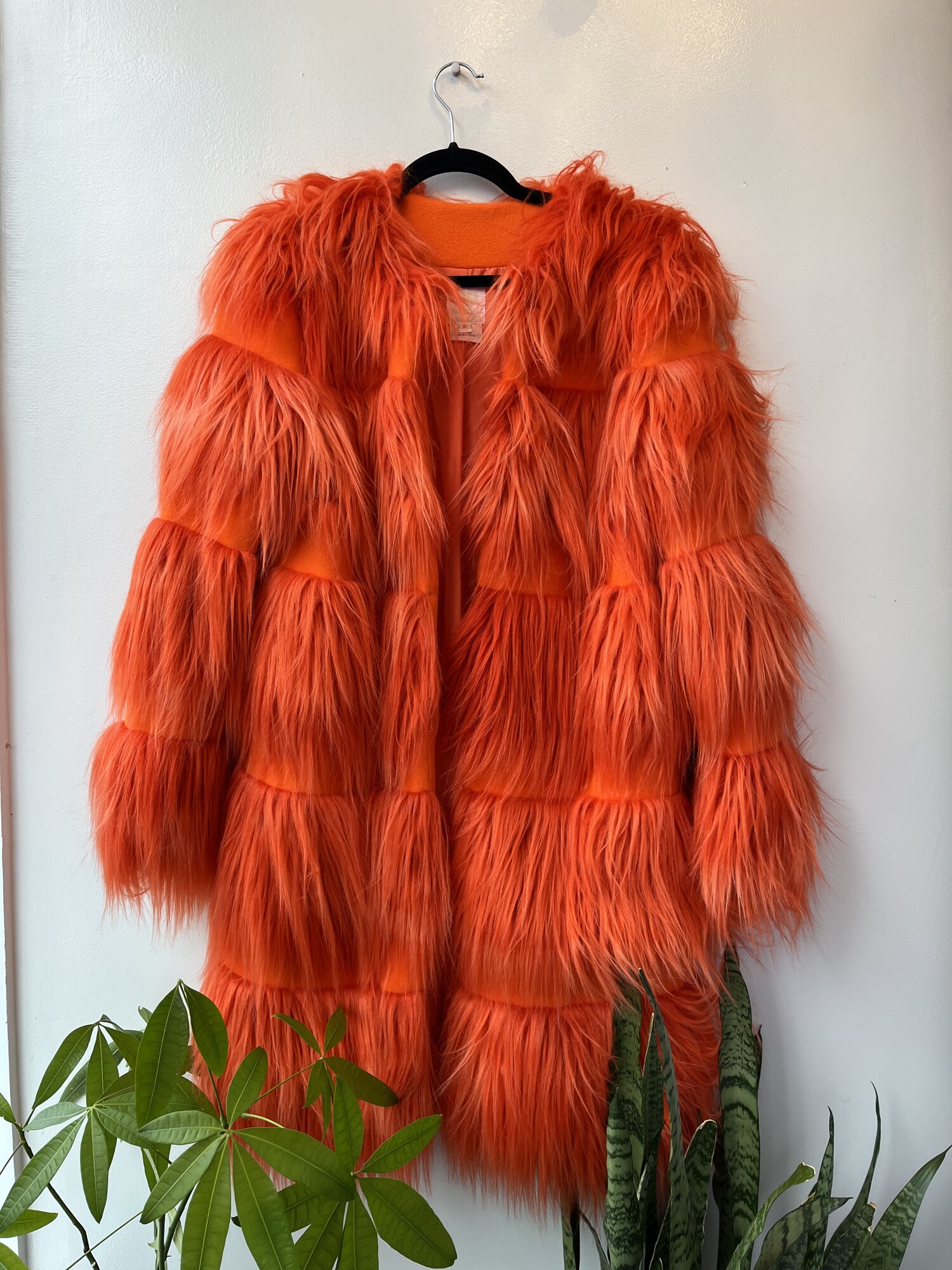 Anna Sui Faux Fur Duster Coat, Orange