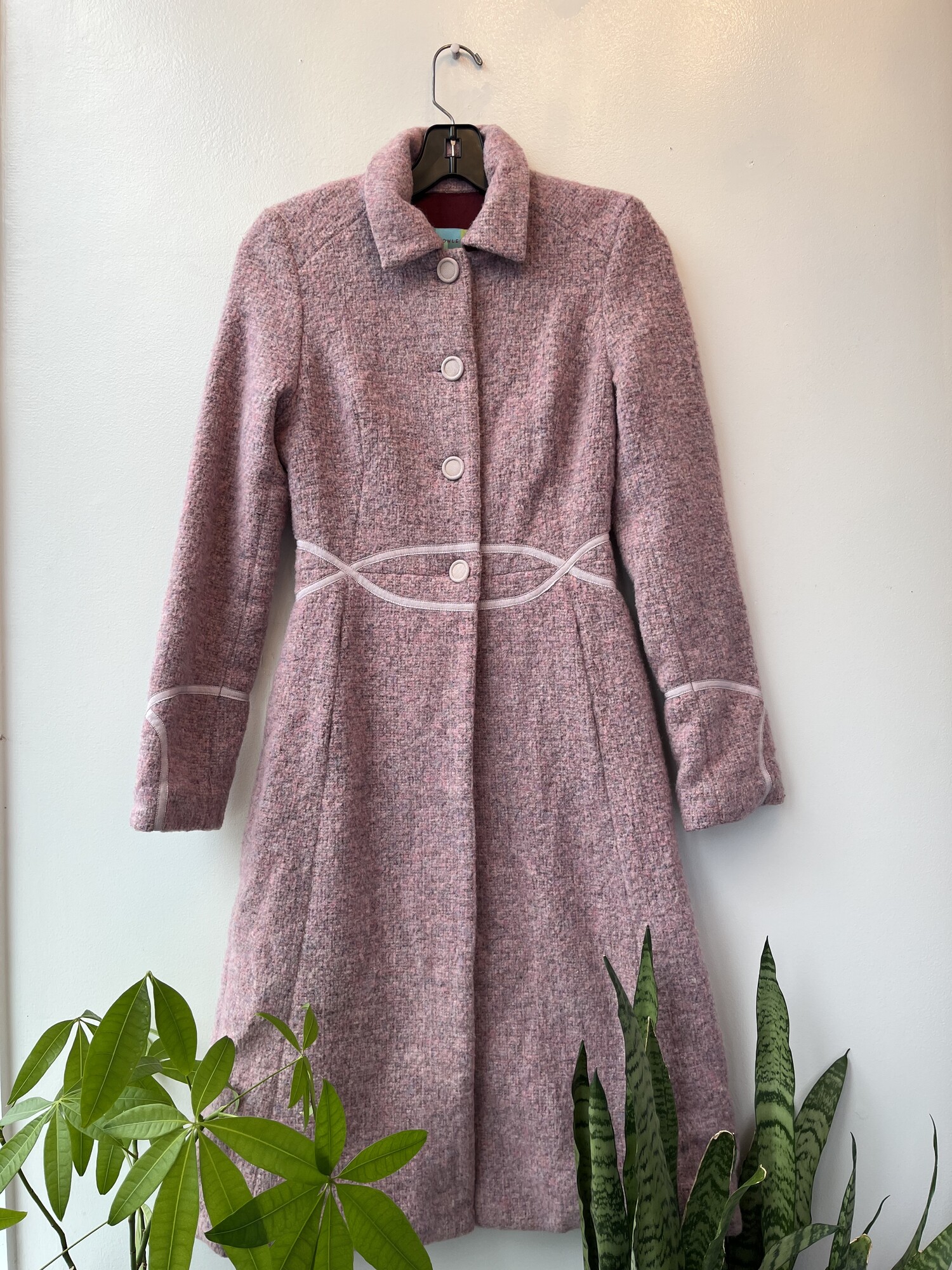 Beth Bowley Wool Blend Fitted Coat, Pink