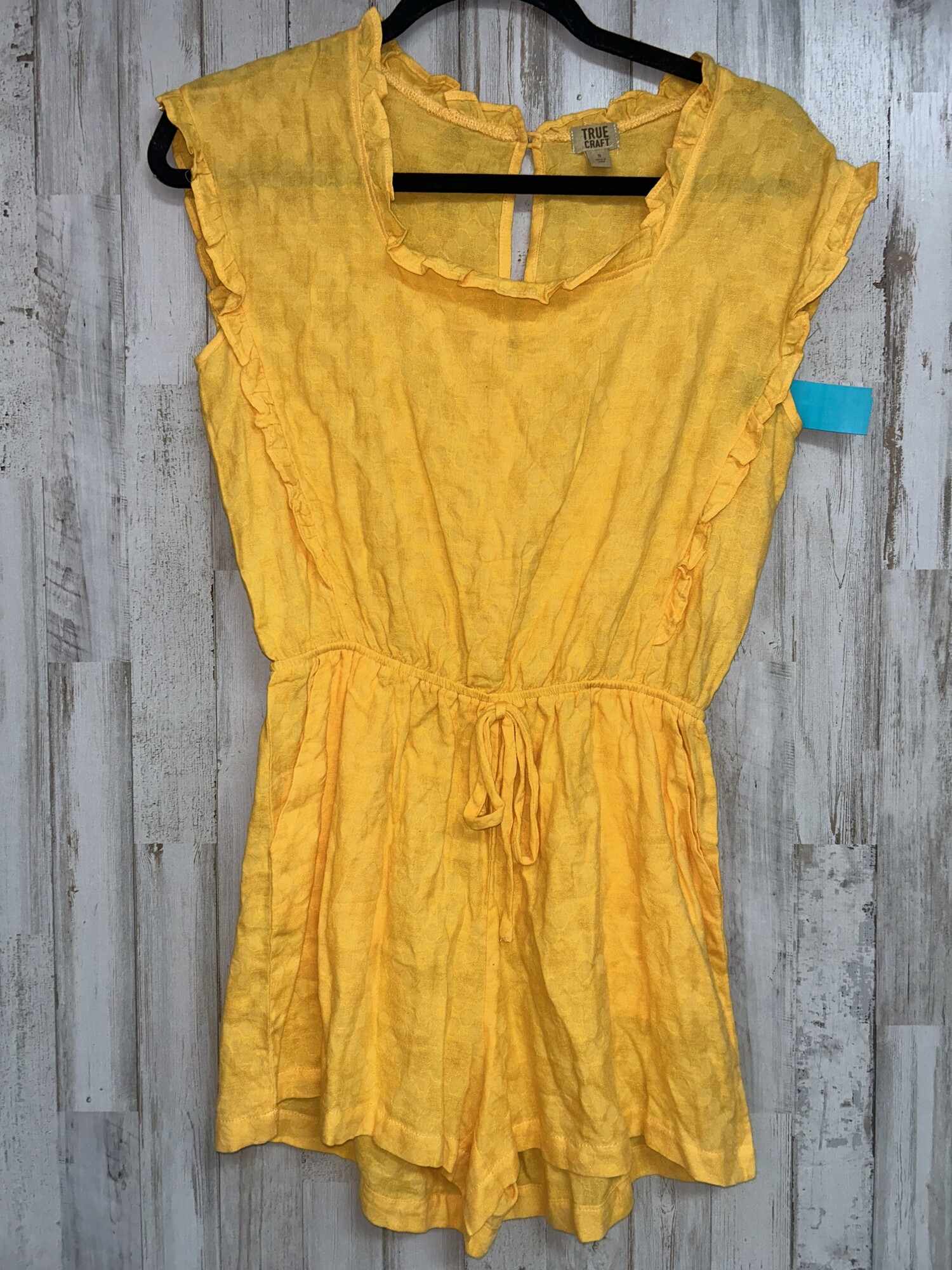 S Yellow Printed Romper | The Plaid Pecan