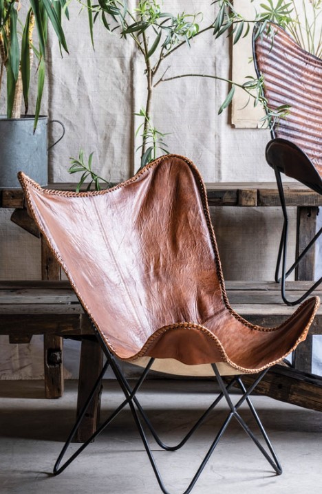 Leather Butterfly Chair, Tan Leather Butterfly Chair, Living outlets Room Chair